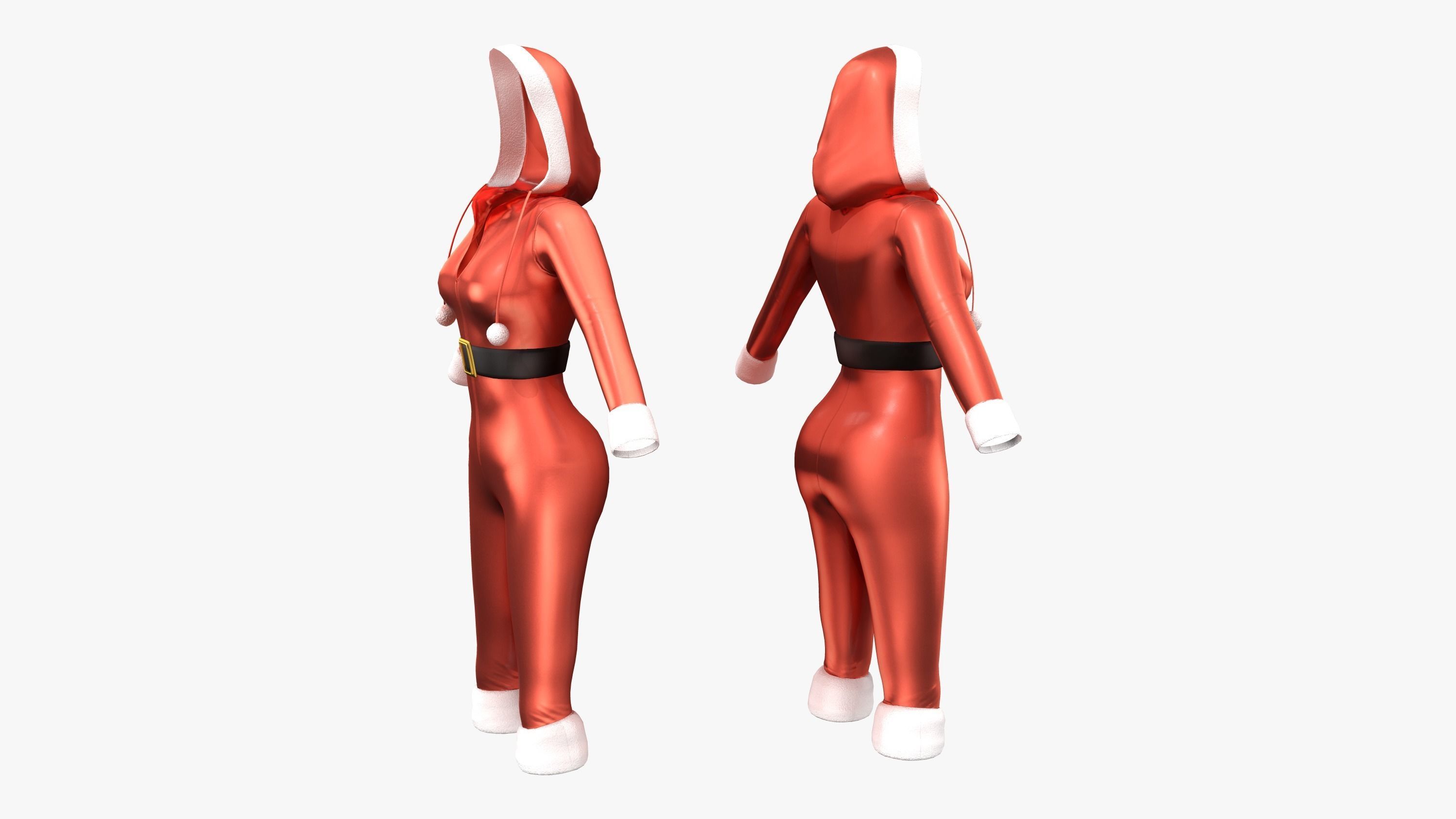 Christmas Whiplash Costume Low-poly 3D model_3