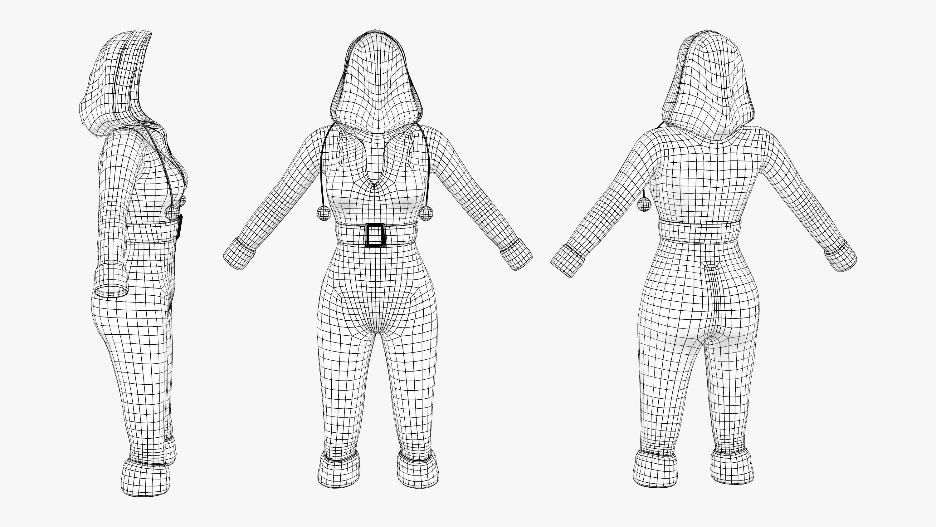 Christmas Whiplash Costume Low-poly 3D model_4