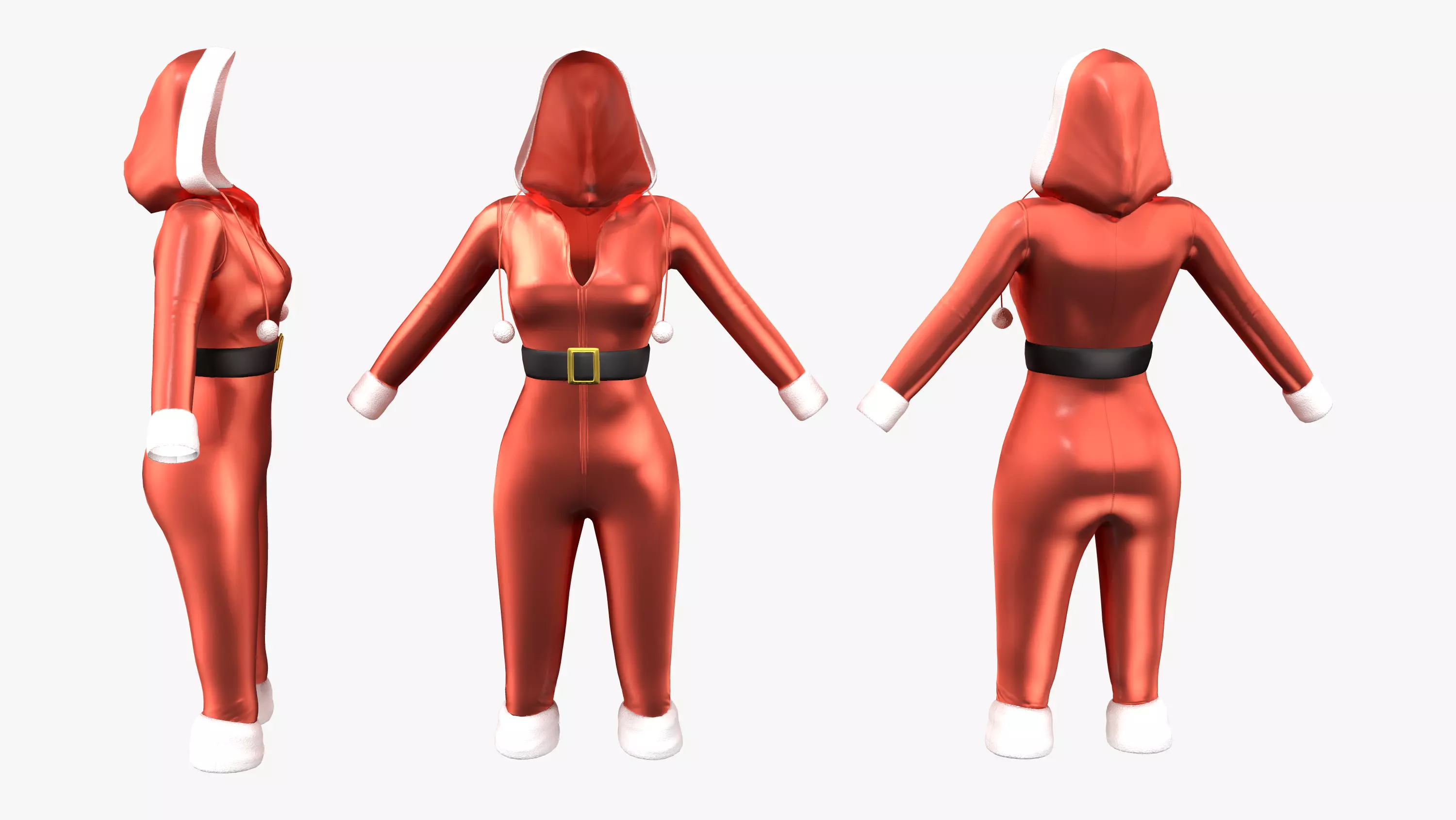 Christmas Whiplash Costume Low-poly 3D model_0