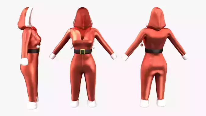 Christmas Whiplash Costume Low-poly 3D model