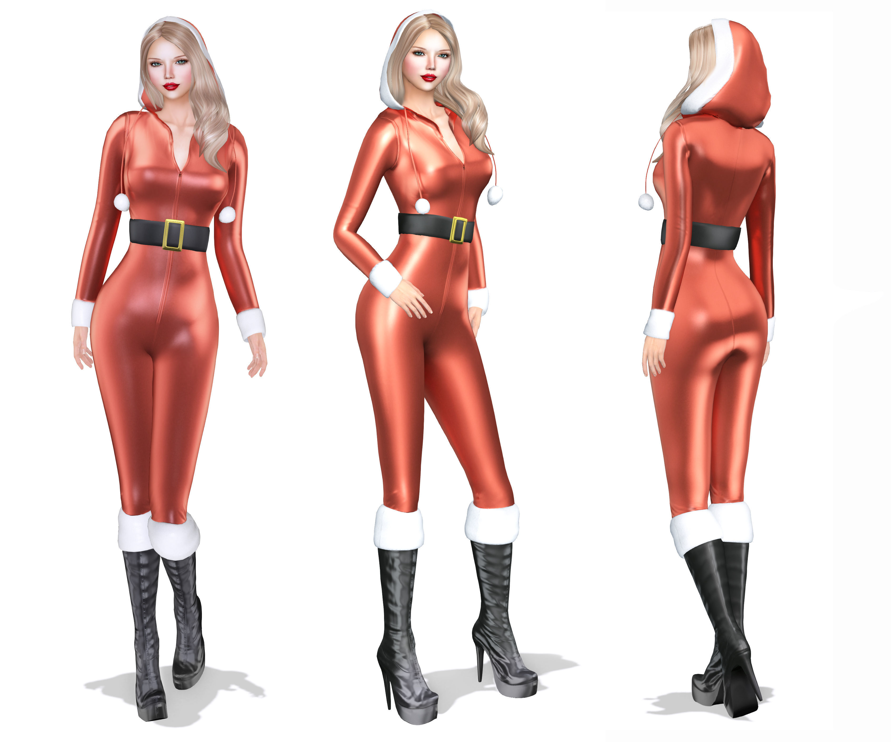 Christmas Whiplash Costume Low-poly 3D model_2