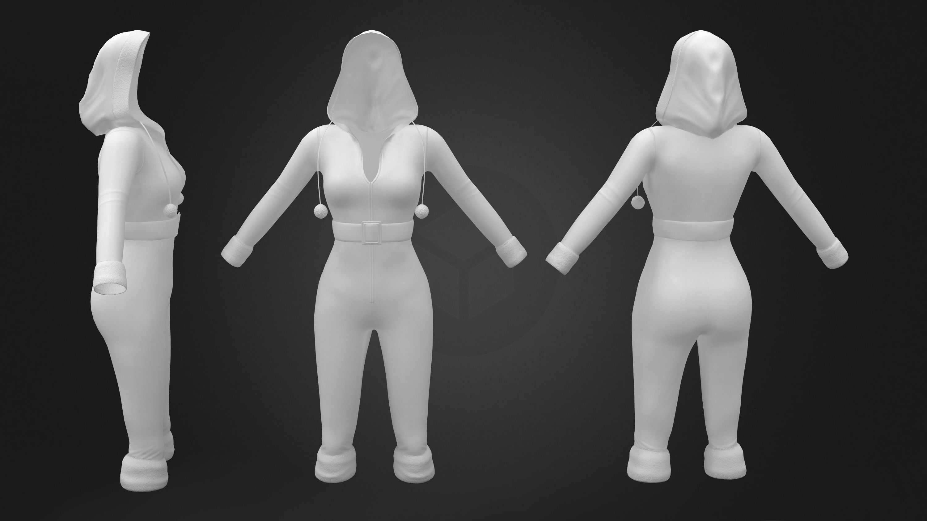 Christmas Whiplash Costume Low-poly 3D model_5