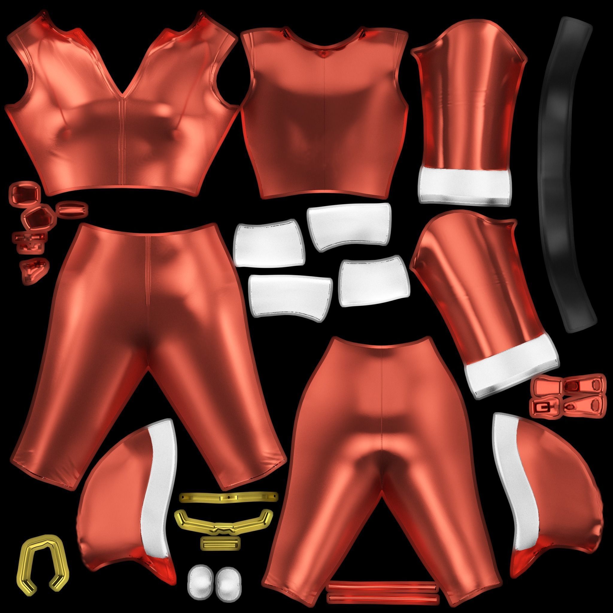 Christmas Whiplash Costume Low-poly 3D model_6