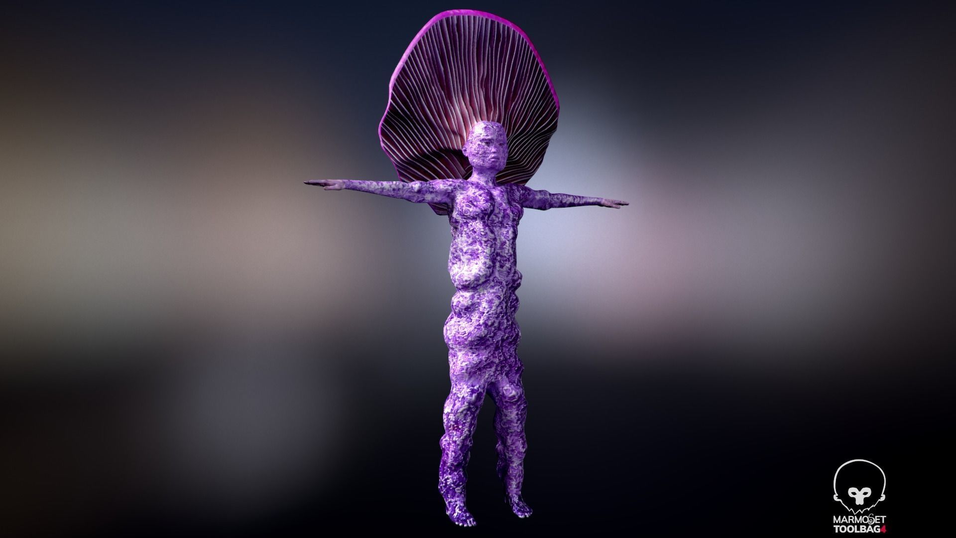 Mushrowoman - Grzybiara - No3  Low-poly 3D model_3