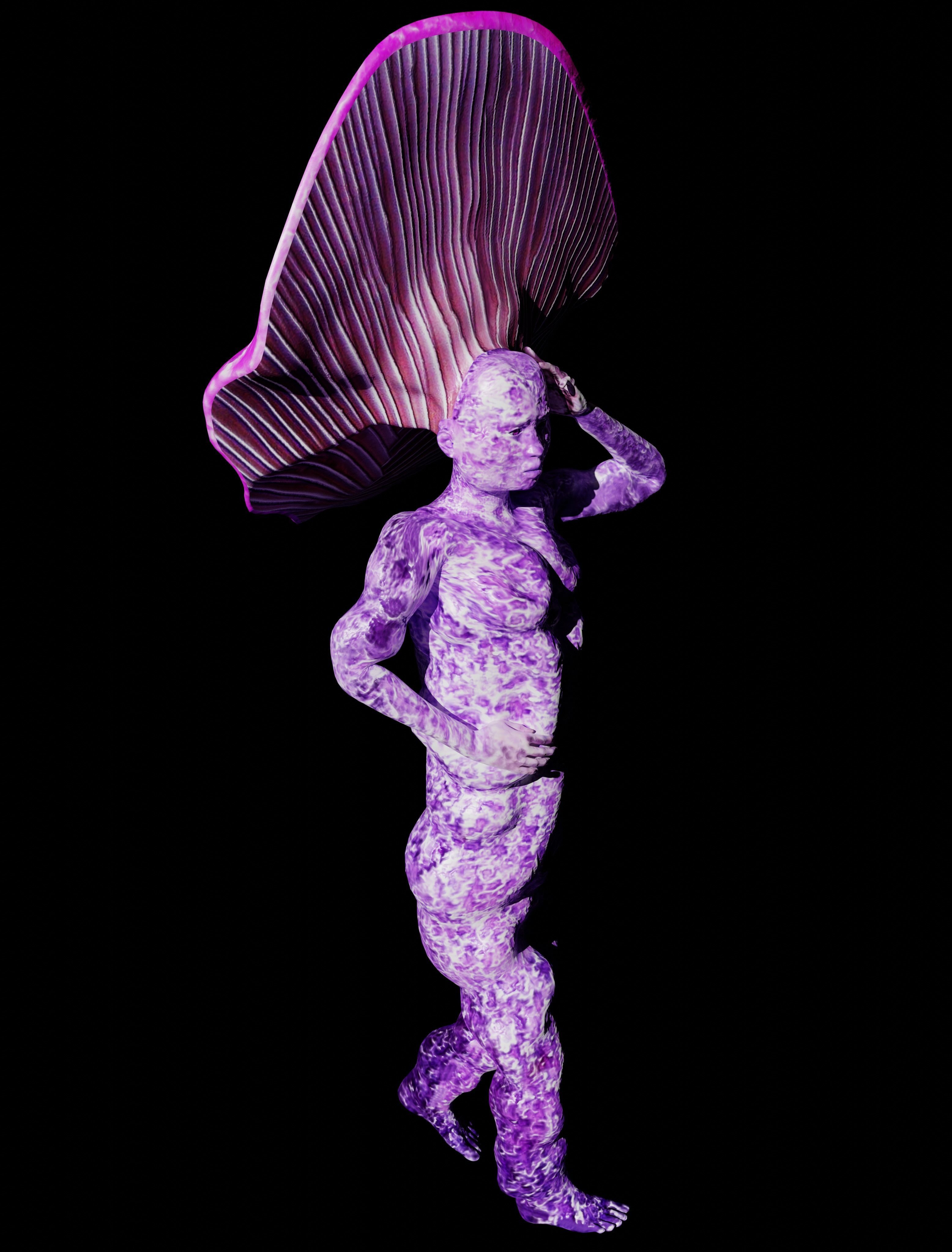 Mushrowoman - Grzybiara - No3  Low-poly 3D model_4