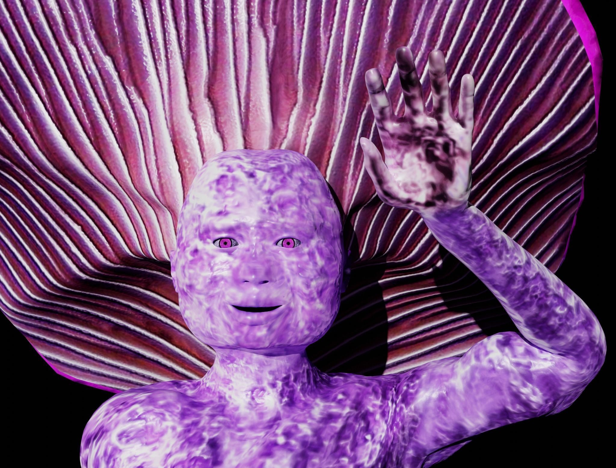 Mushrowoman - Grzybiara - No3  Low-poly 3D model_5