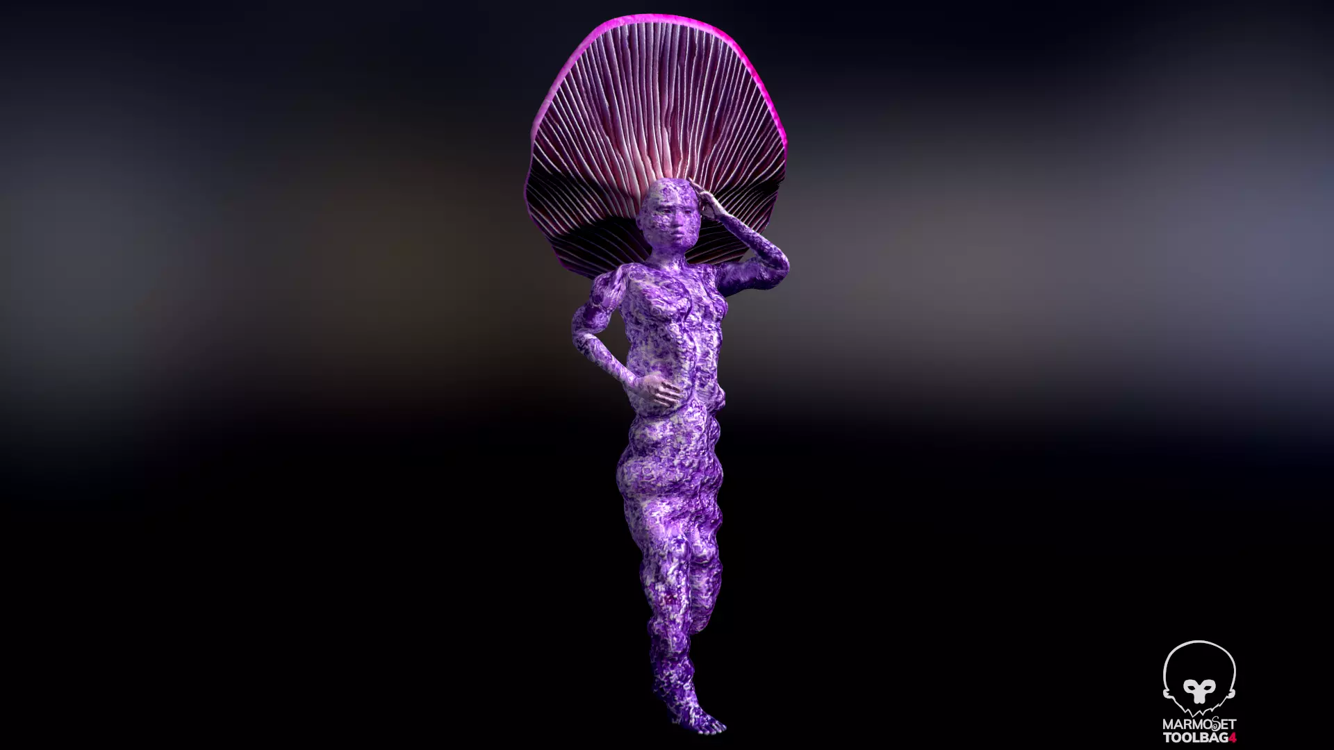 Mushrowoman - Grzybiara - No3  Low-poly 3D model_0