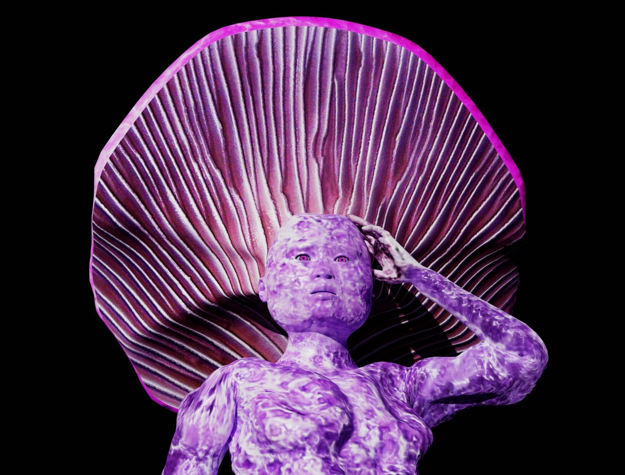 Mushrowoman - Grzybiara - No3  Low-poly 3D model_8