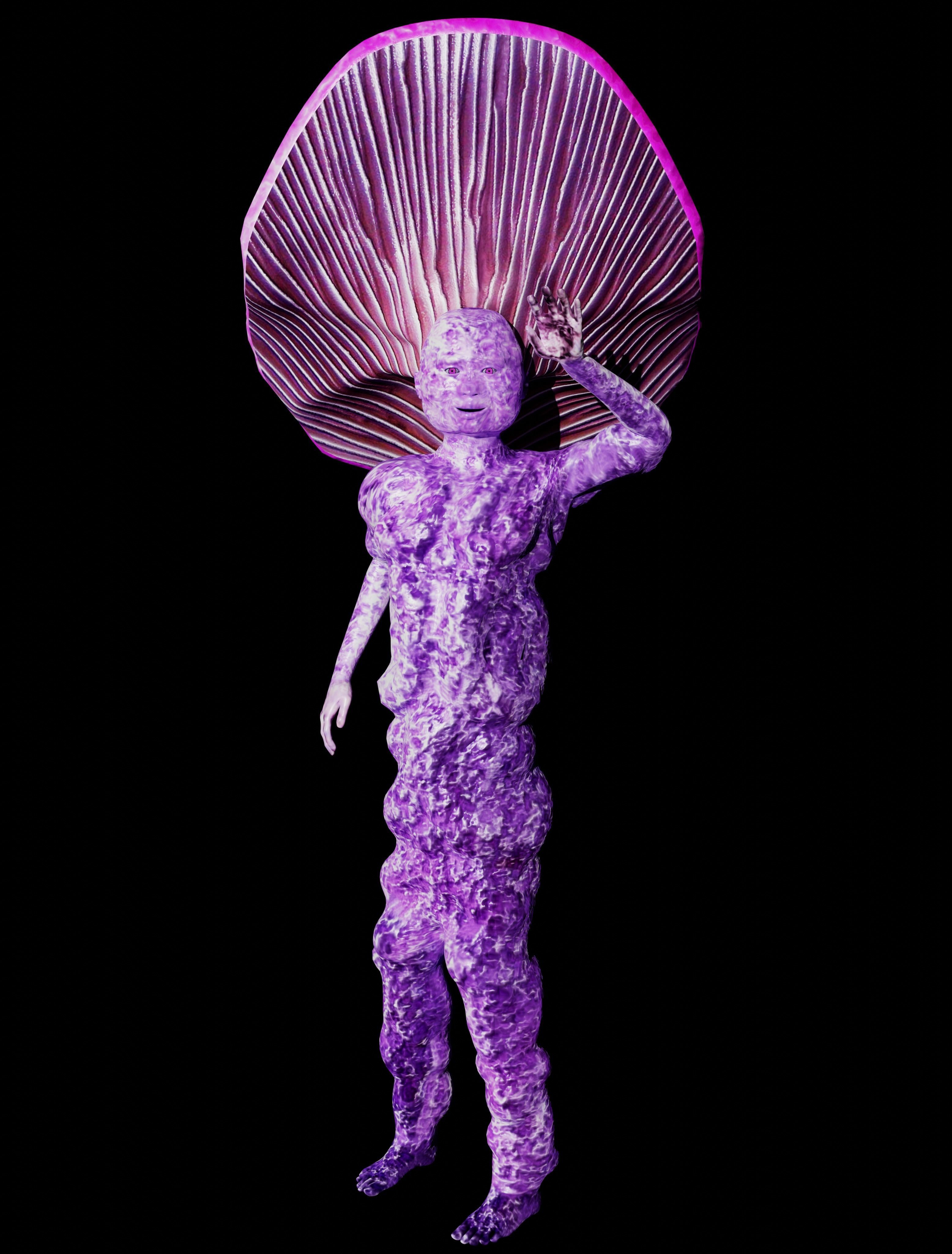 Mushrowoman - Grzybiara - No3  Low-poly 3D model_9