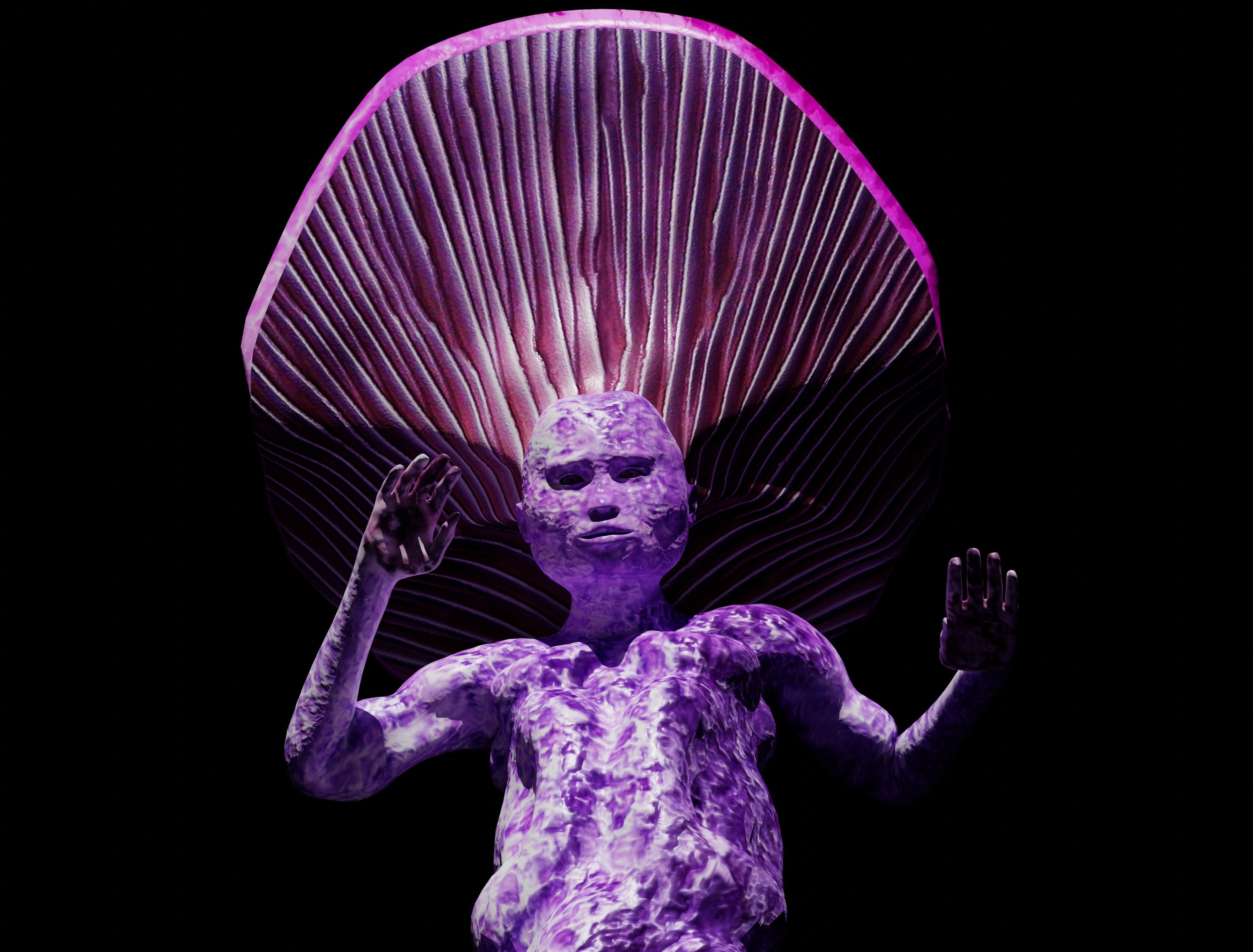 Mushrowoman - Grzybiara - No3  Low-poly 3D model_7