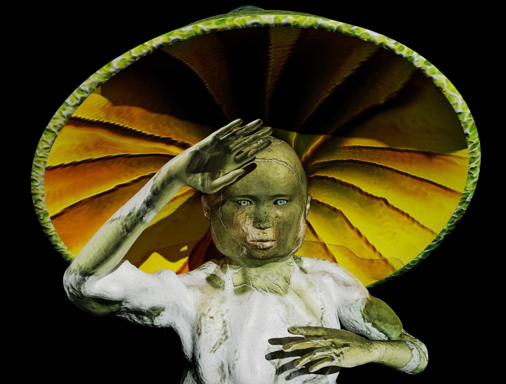 Mushrowoman - Grzybiara - No4 Low-poly 3D model_4