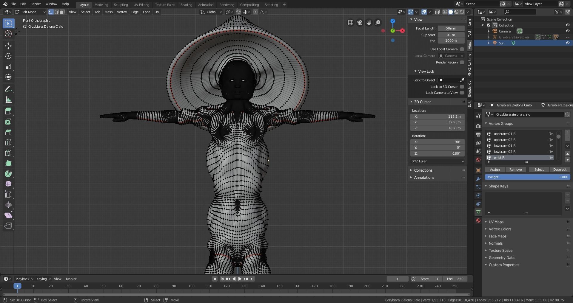 Mushrowoman - Grzybiara - No4 Low-poly 3D model_10