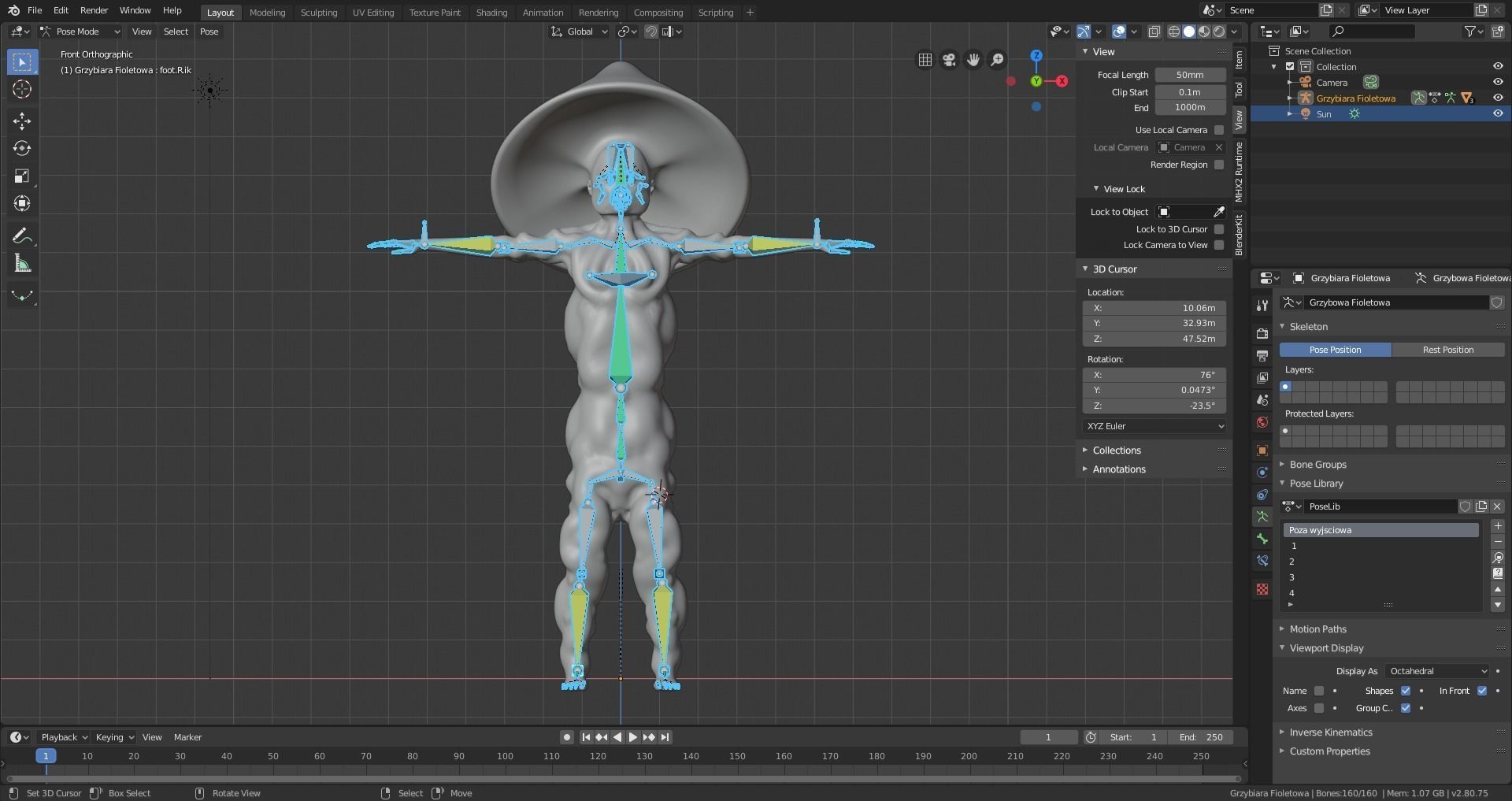 Mushrowoman - Grzybiara - No4 Low-poly 3D model_11