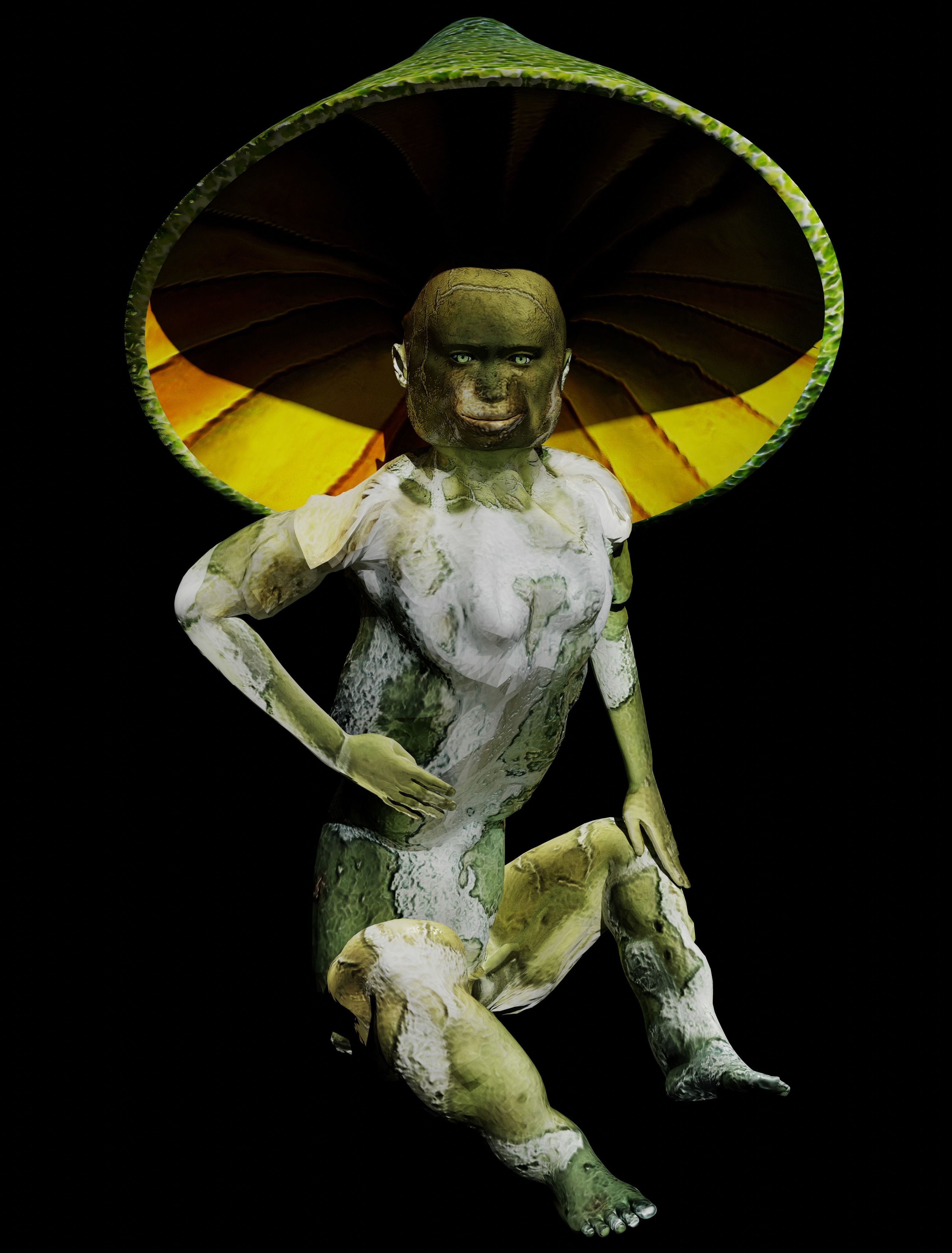 Mushrowoman - Grzybiara - No4 Low-poly 3D model_8