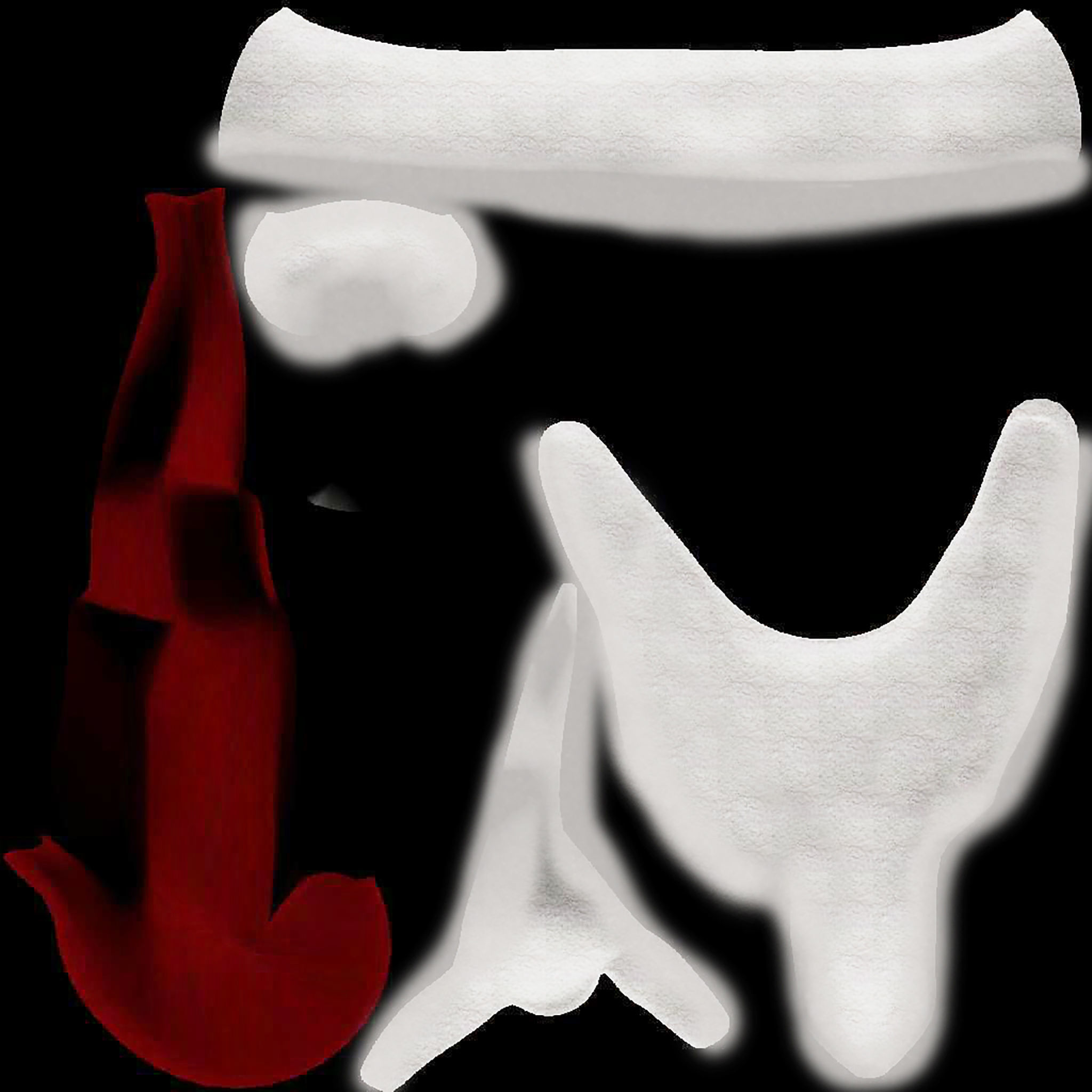 Plush Xmas Beard and Hat Low-poly 3D model_6