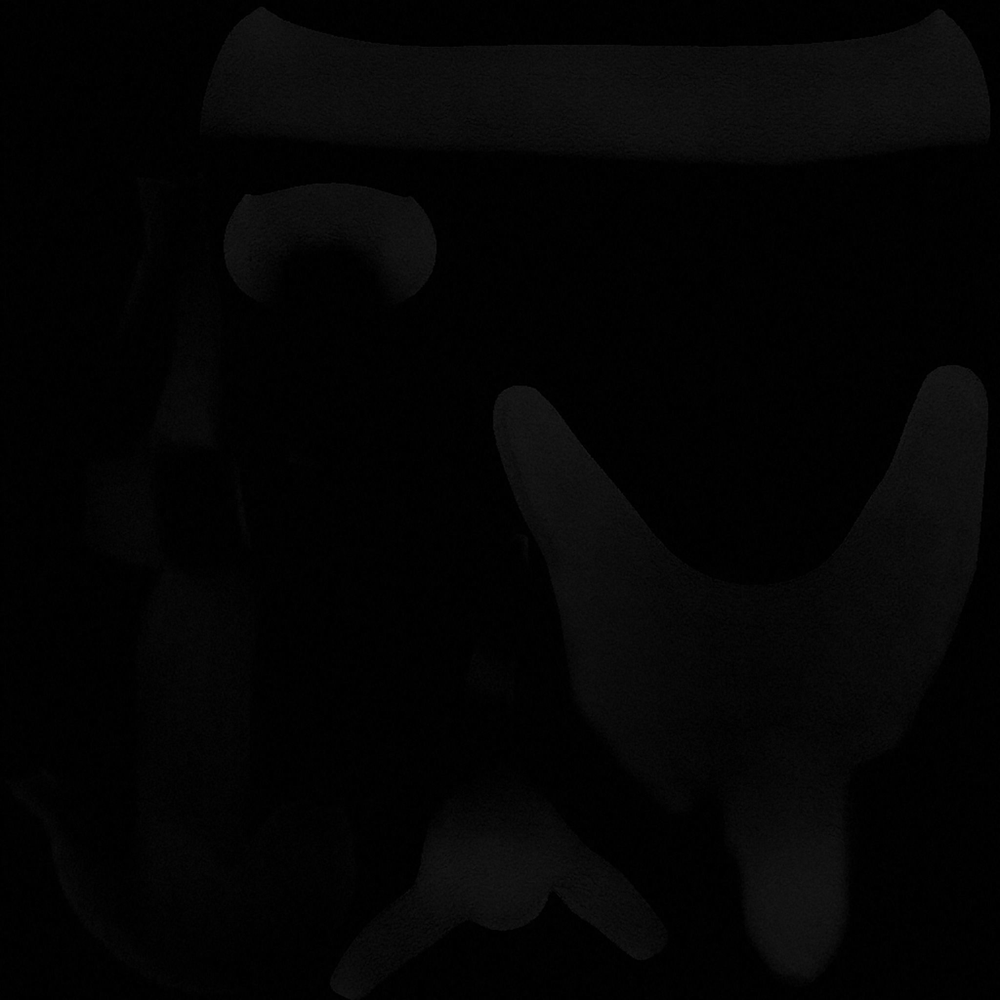 Plush Xmas Beard and Hat Low-poly 3D model_8