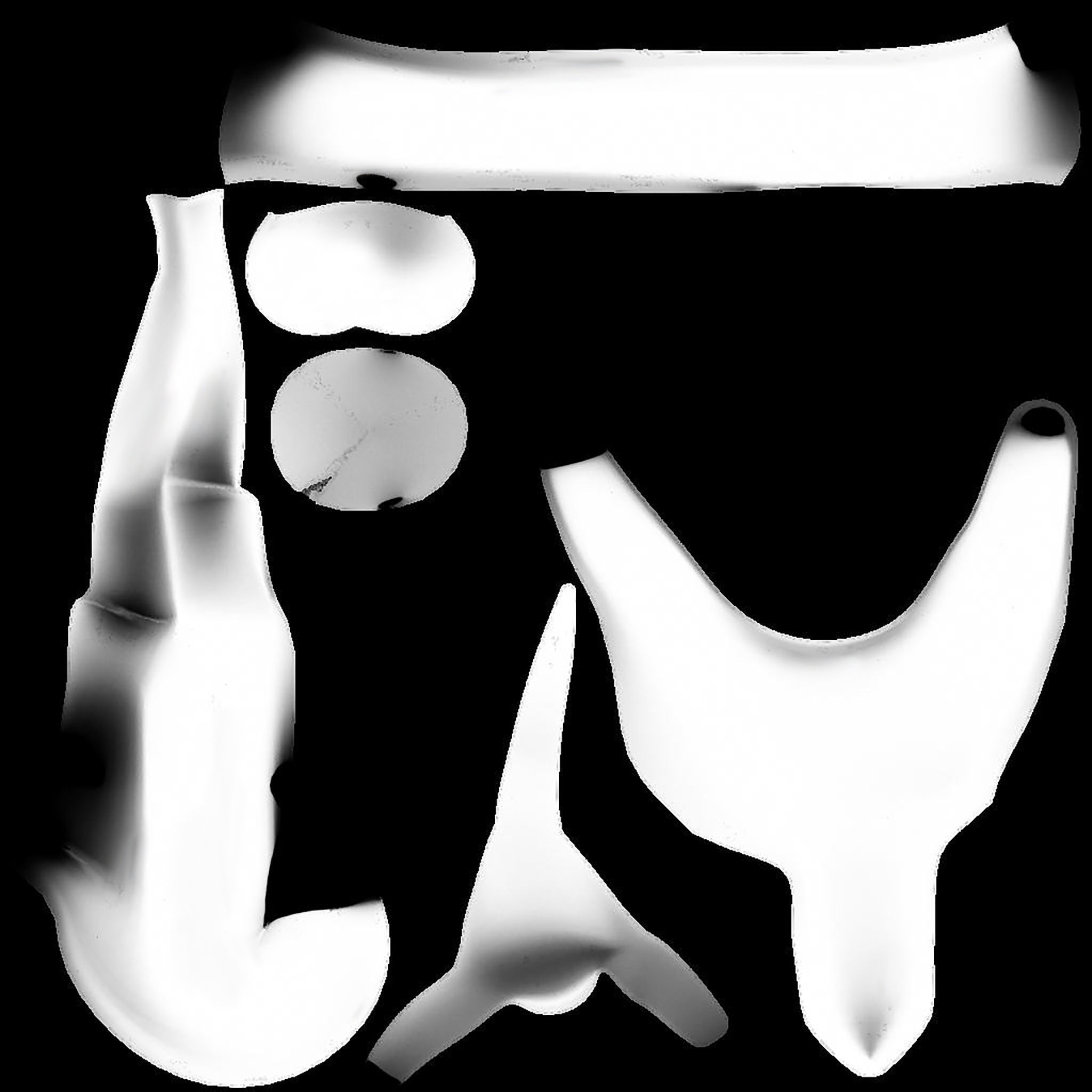 Plush Xmas Beard and Hat Low-poly 3D model_9