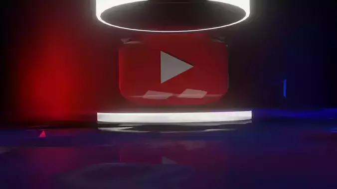 Youtube Logo For Blender Free Free 3D model