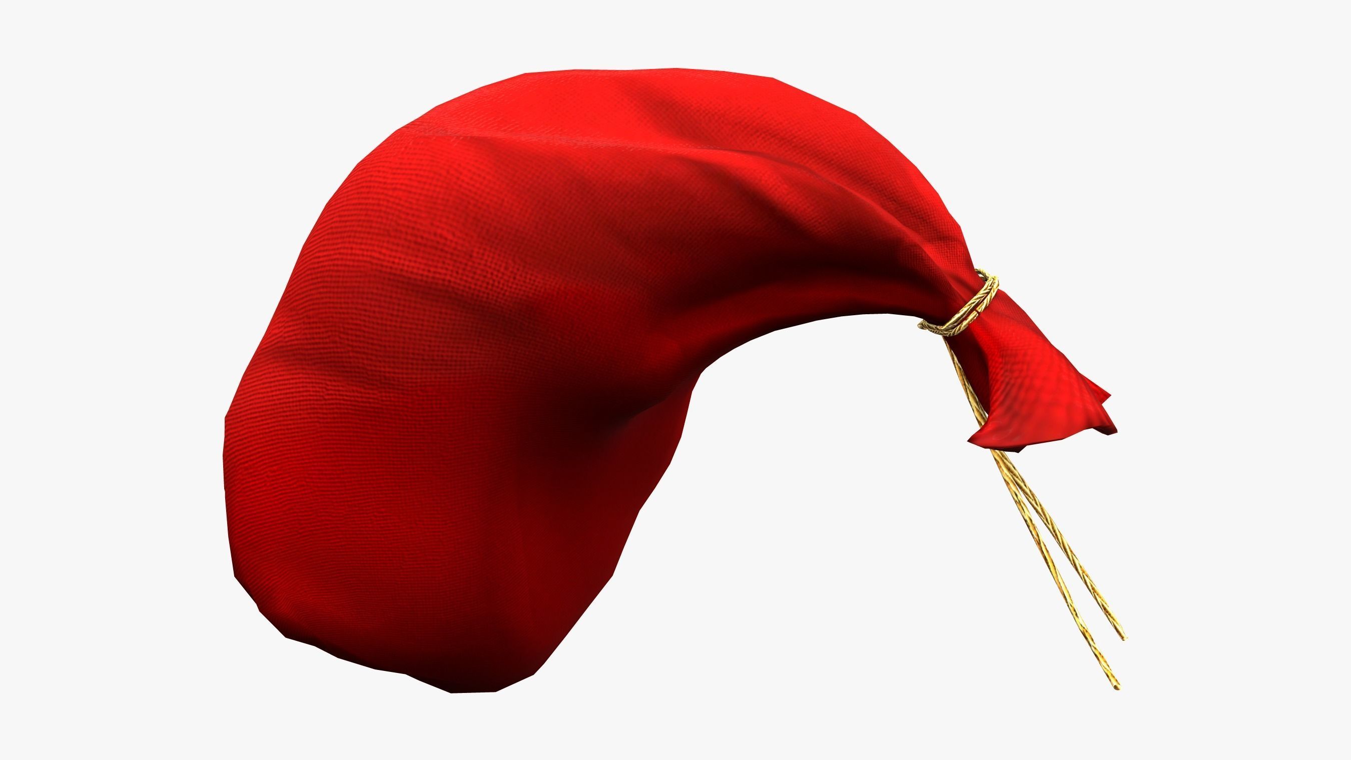 Xmas Sack Over The Shoulder Low-poly 3D model_3