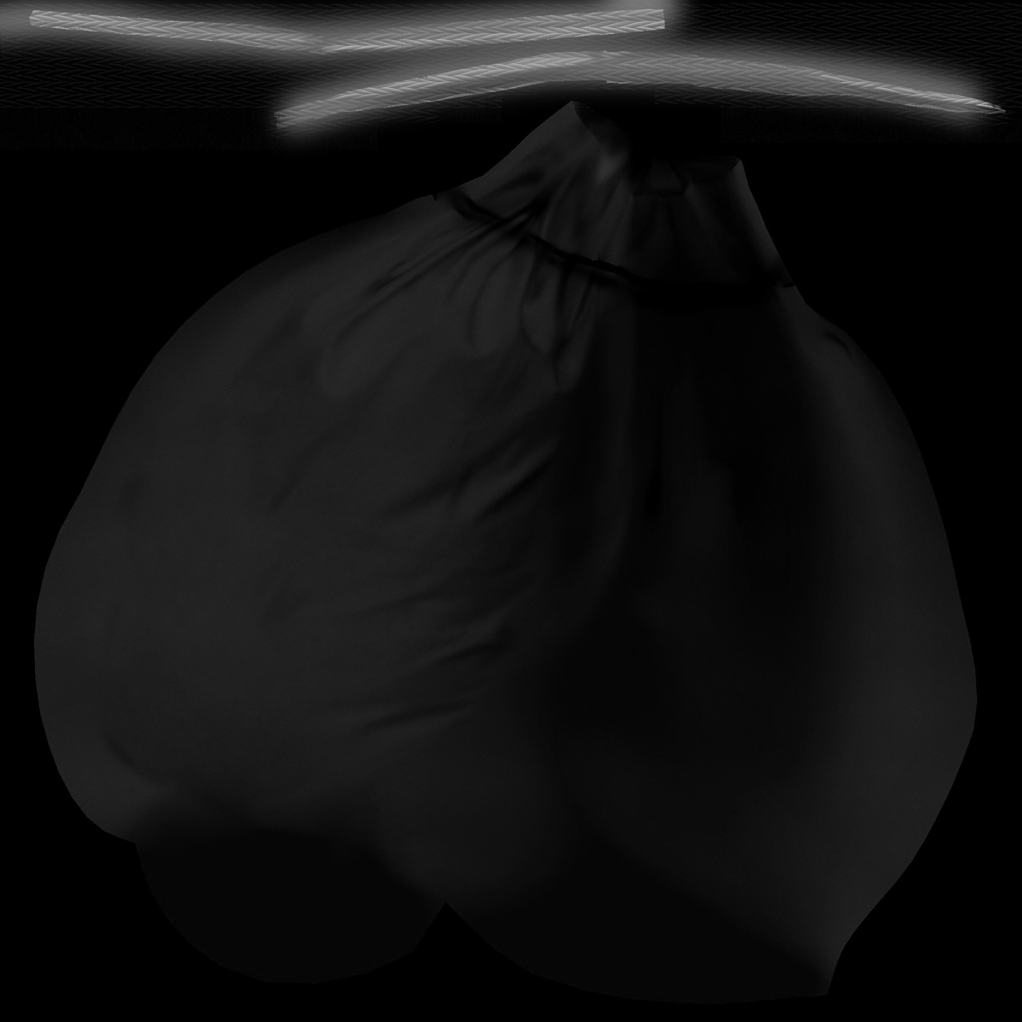 Xmas Sack Over The Shoulder Low-poly 3D model_9