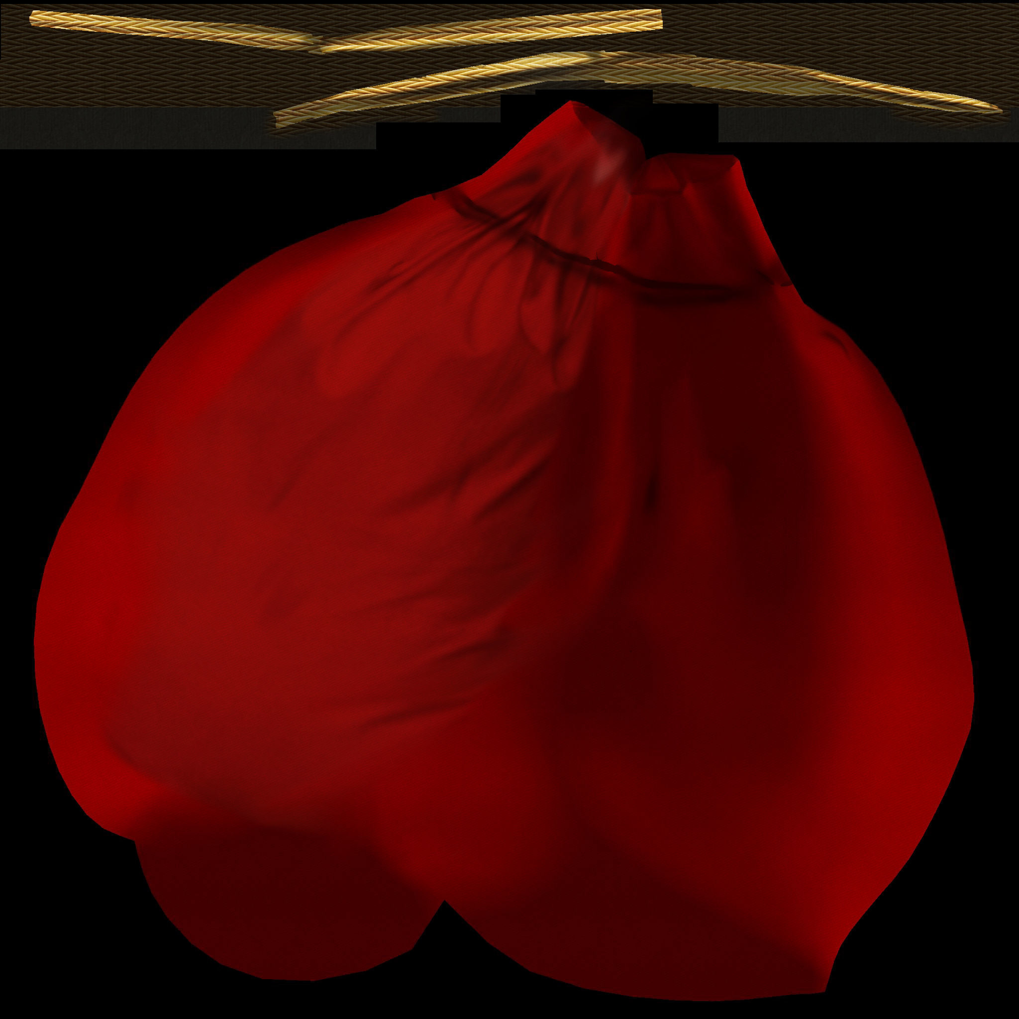 Xmas Sack Over The Shoulder Low-poly 3D model_7