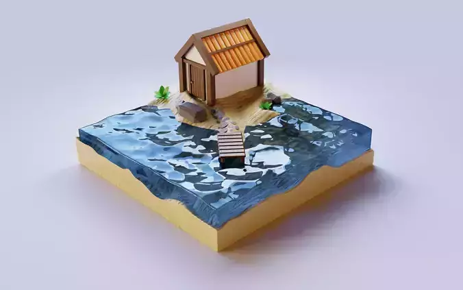 Simple beach diorama 