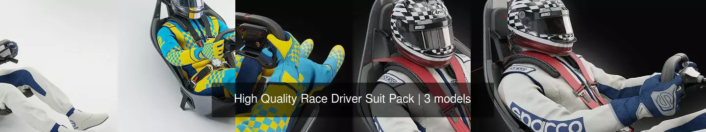 High Quality Race Driver Suit Pack 3D Model Collection_0