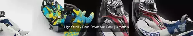 High Quality Race Driver Suit Pack 3D Model Collection