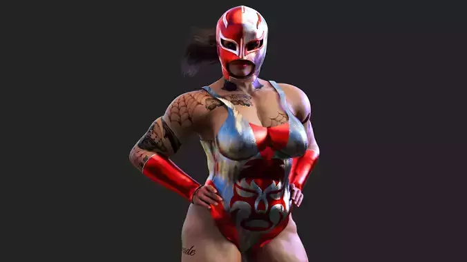 Female Mexican Wrestler - Luchadora 3D model