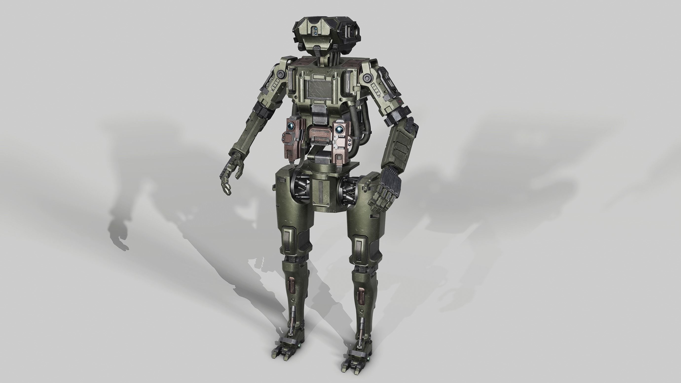 Police Cyborg Robot Low-poly 3D model Low-poly 3D model_3