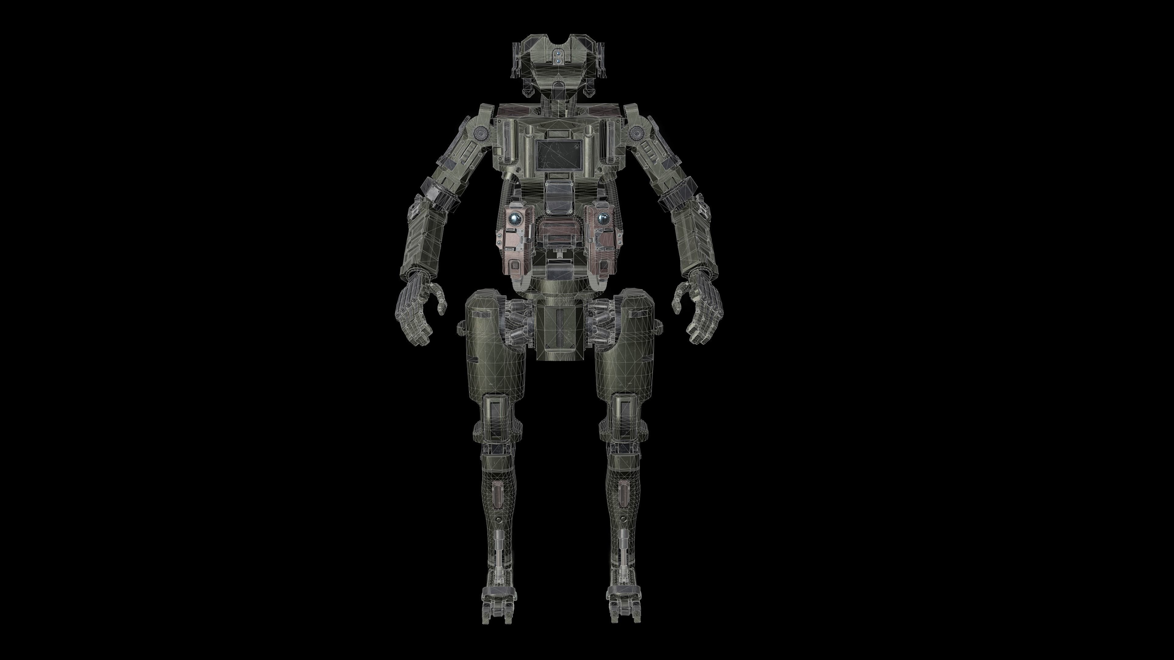 Police Cyborg Robot Low-poly 3D model Low-poly 3D model_4