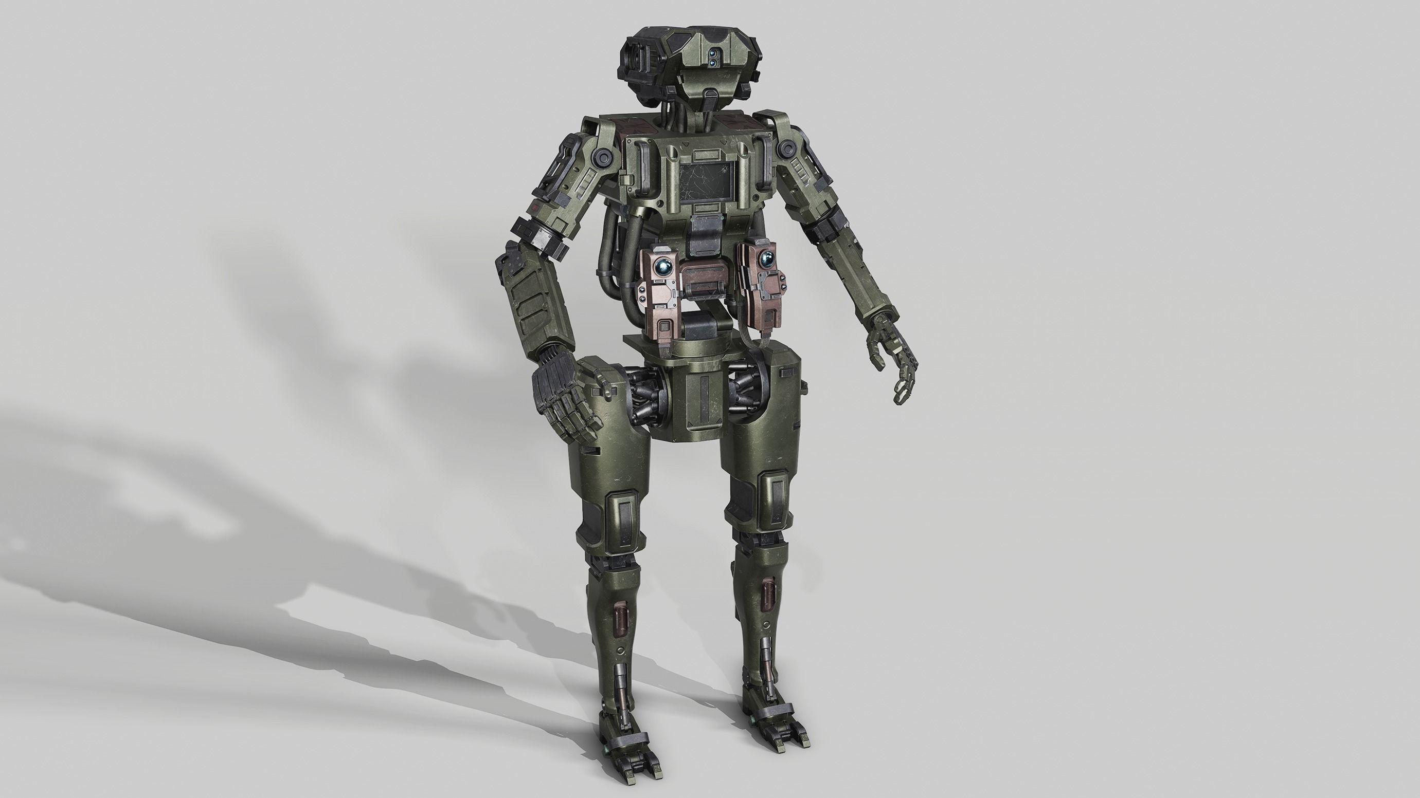 Police Cyborg Robot Low-poly 3D model Low-poly 3D model_2
