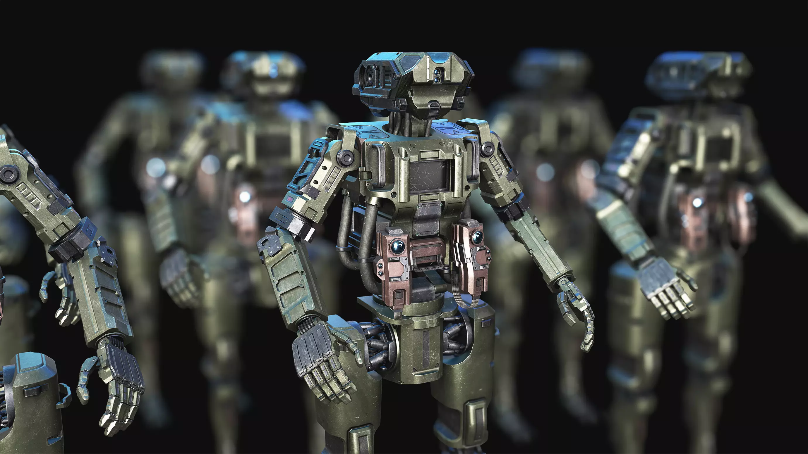 Police Cyborg Robot Low-poly 3D model Low-poly 3D model_0