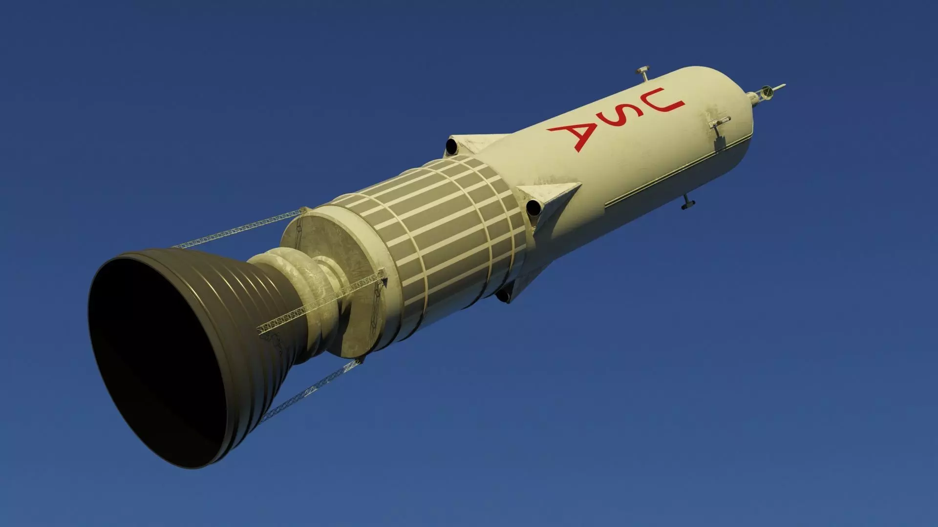 Rocket nasa Low-poly 3D model_0