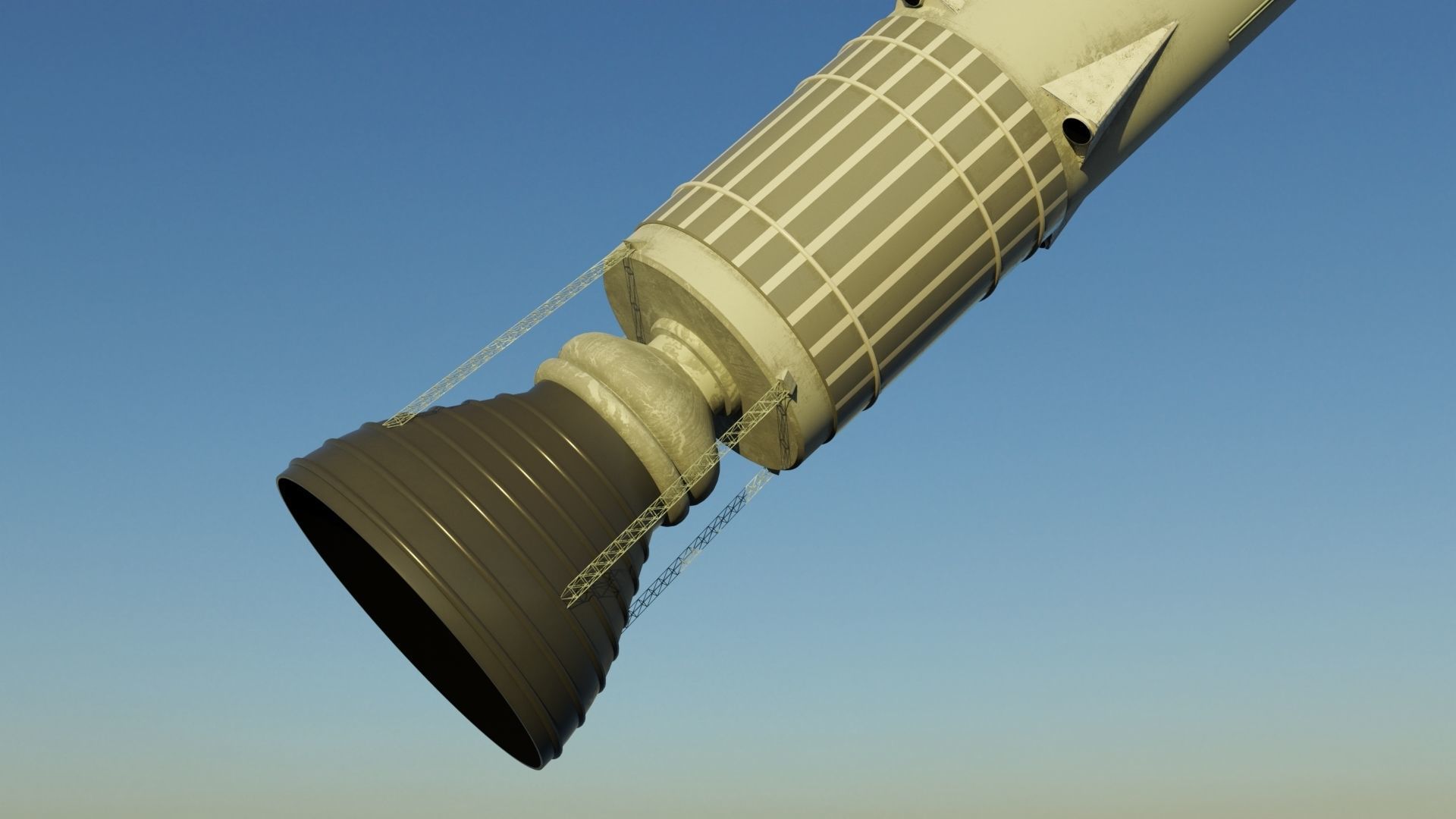 Rocket nasa Low-poly 3D model_8