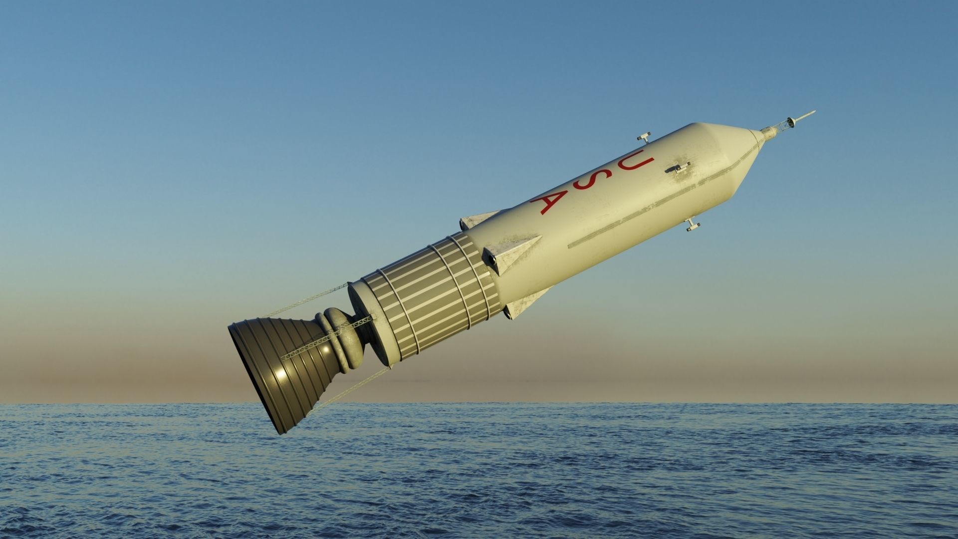 Rocket nasa Low-poly 3D model_26
