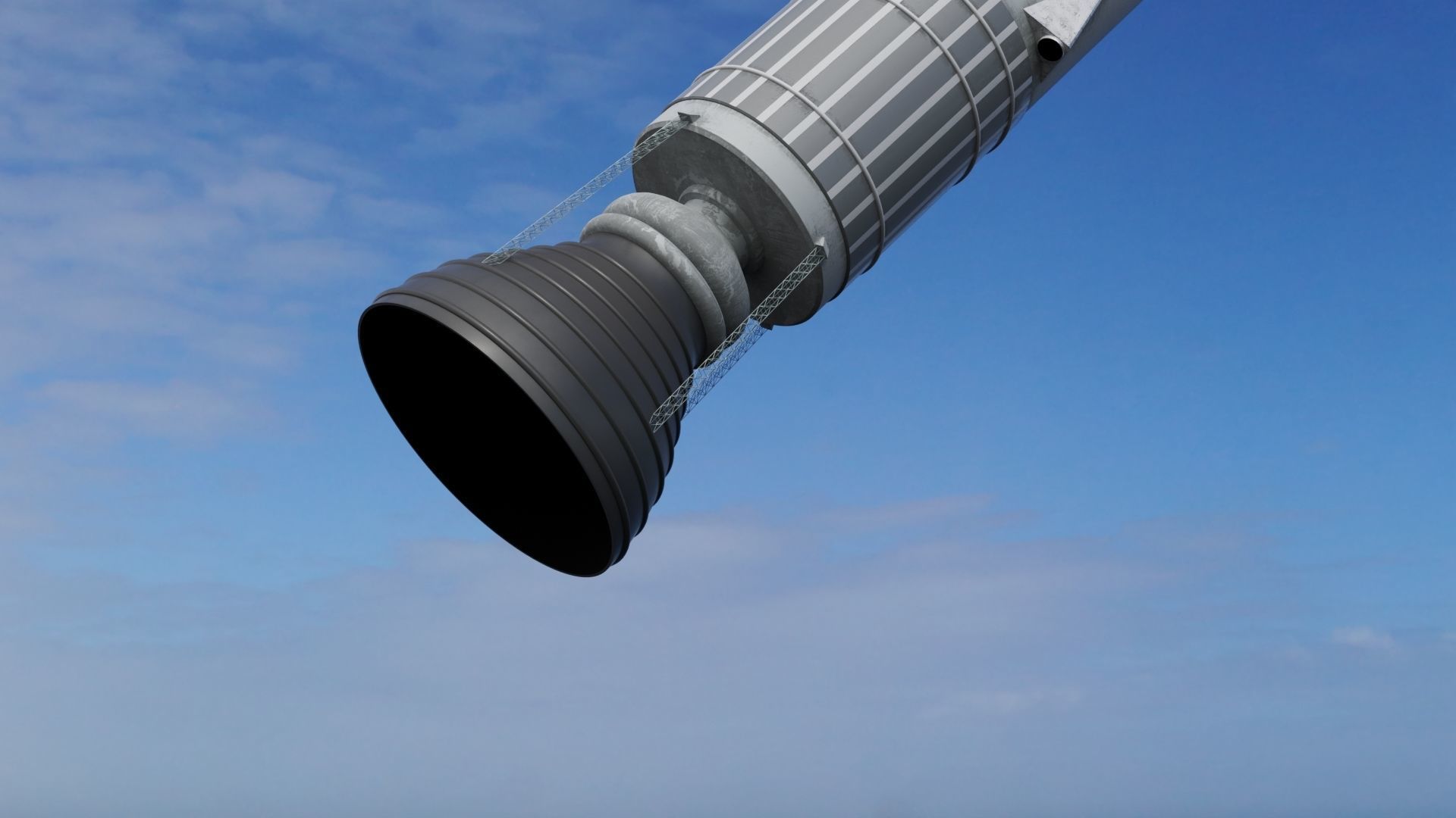 Rocket nasa Low-poly 3D model_3