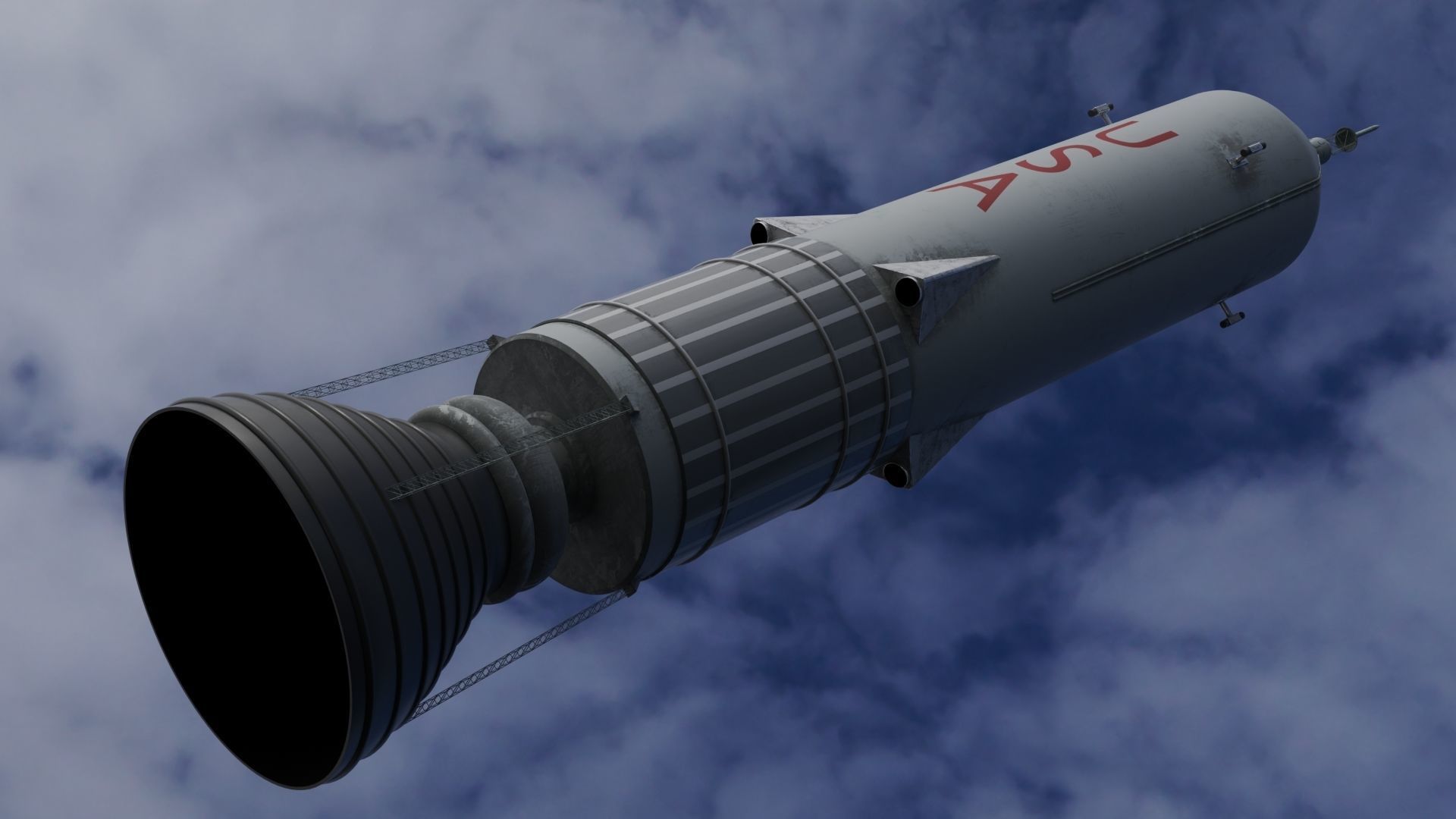 Rocket nasa Low-poly 3D model_11