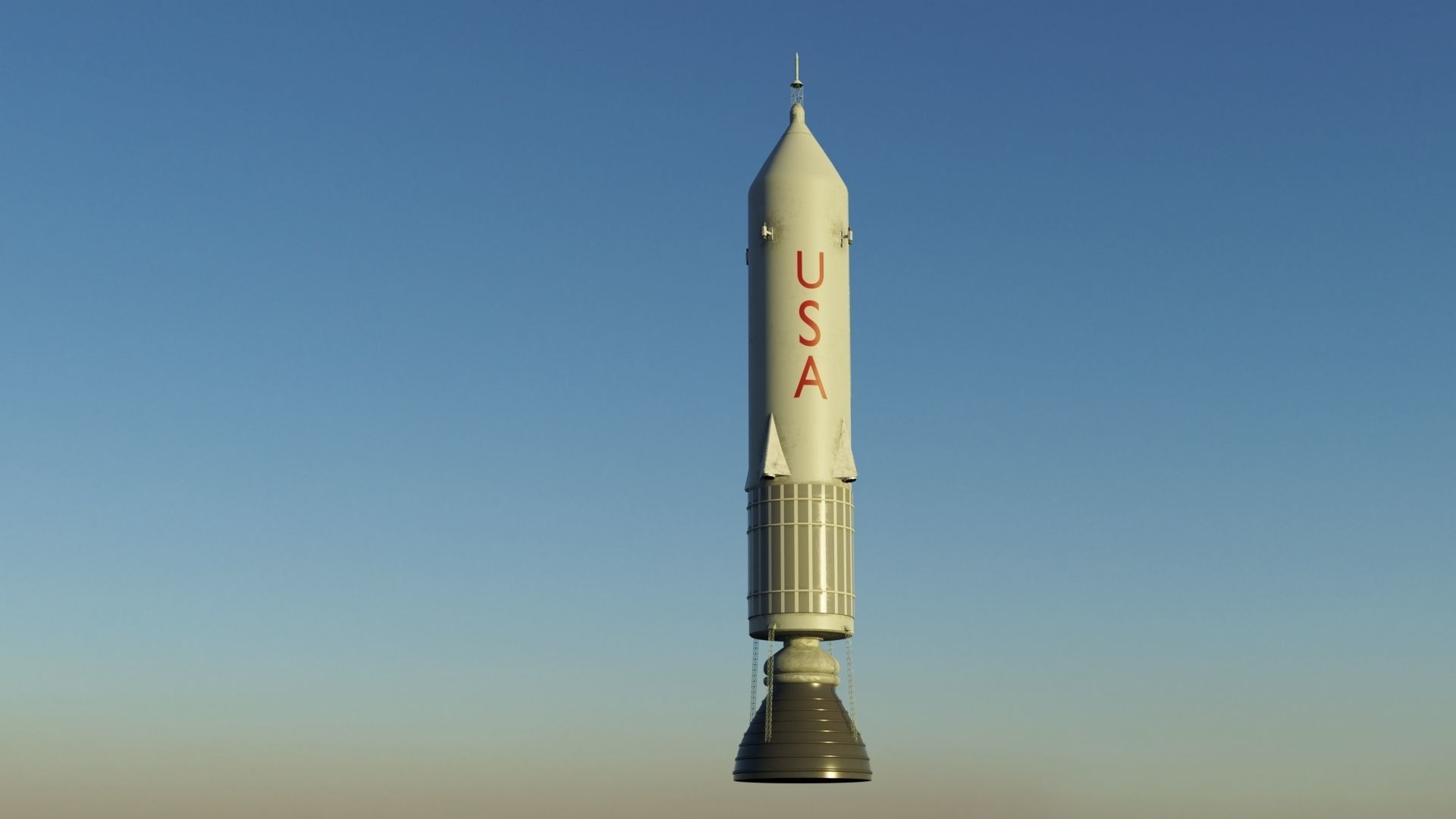 Rocket nasa Low-poly 3D model_1
