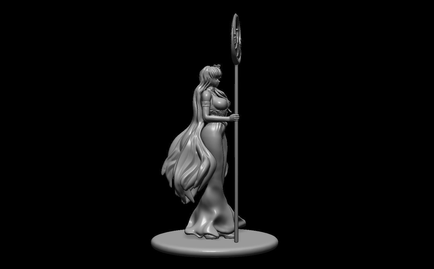 Saori Kido goddess athena Saint Seiya Fanart 3D print model_9