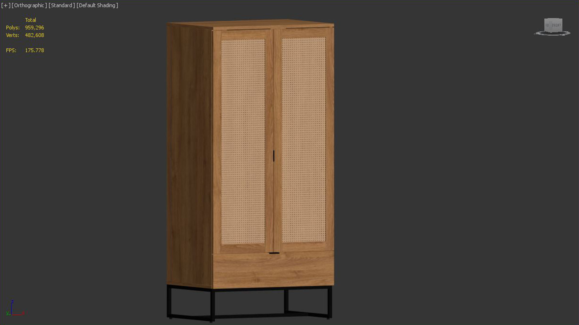 Scandinavian style wardrobe 3D model_2