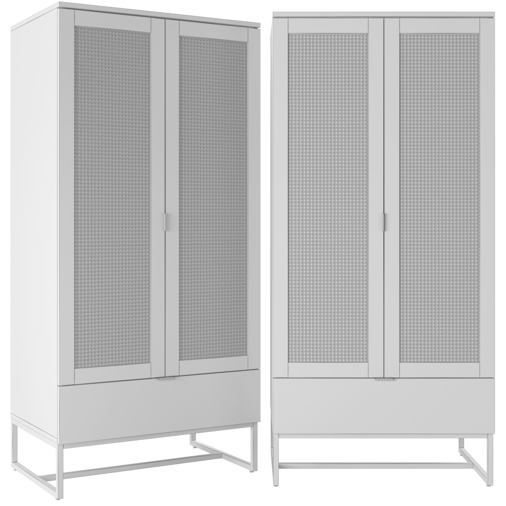 Scandinavian style wardrobe 3D model_1