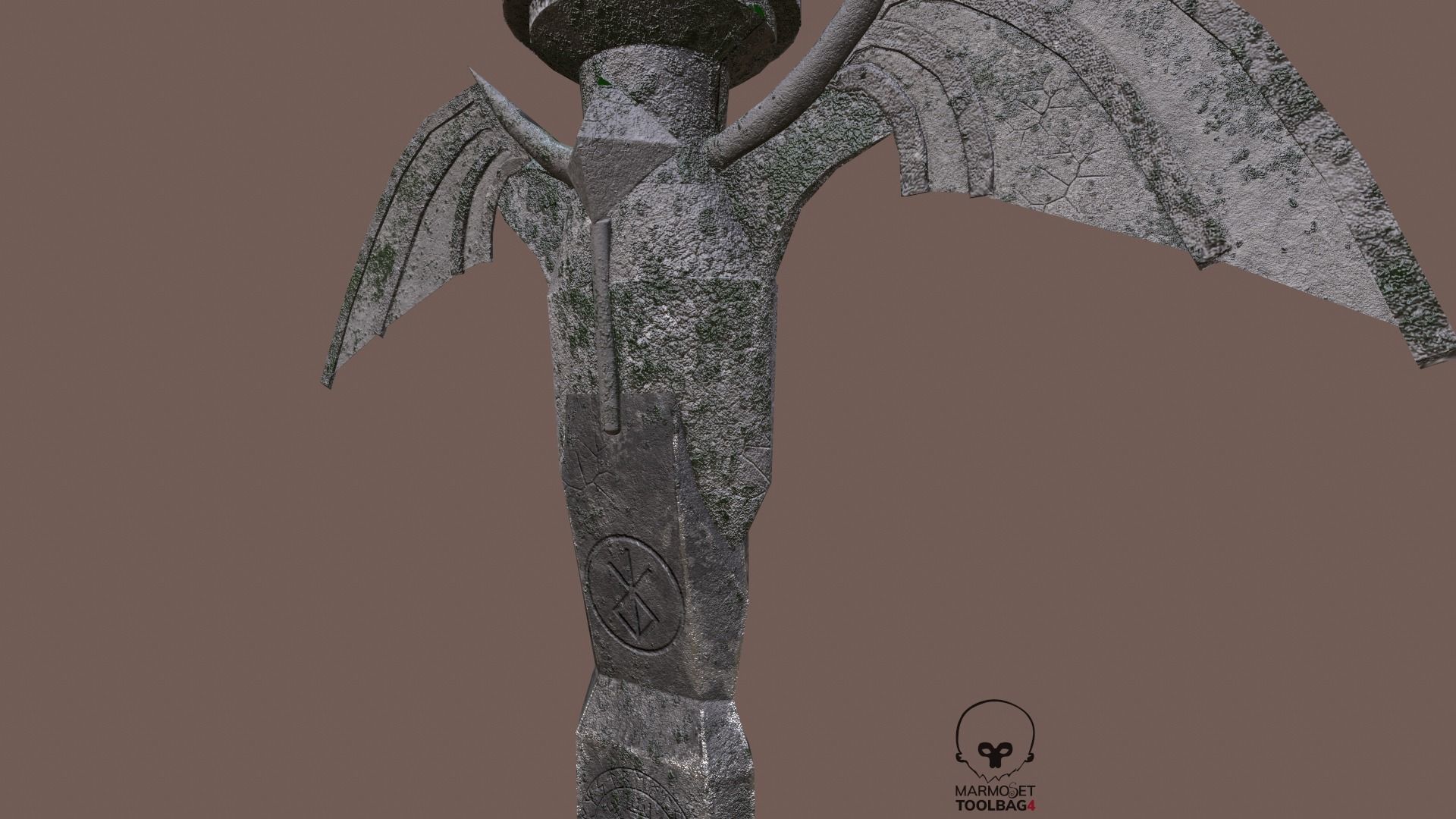  Demon Sword Statue Free low-poly 3D model_7