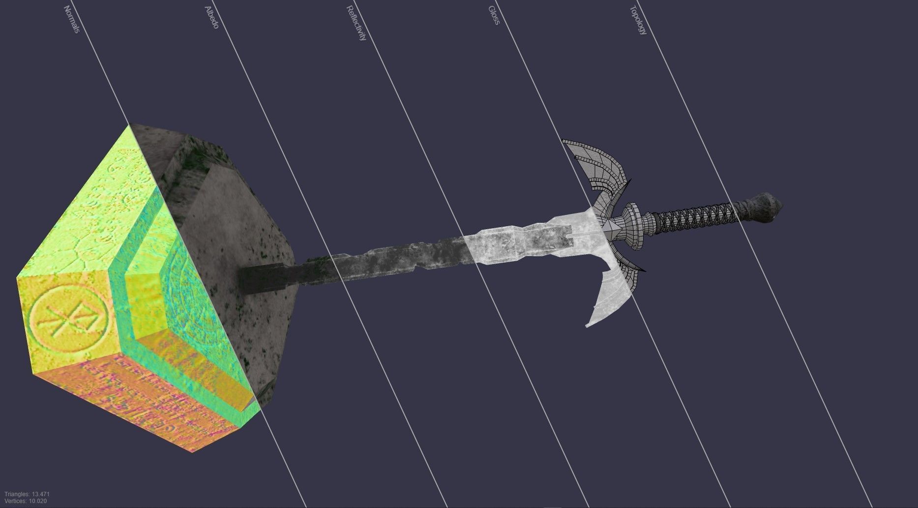  Demon Sword Statue Free low-poly 3D model_3