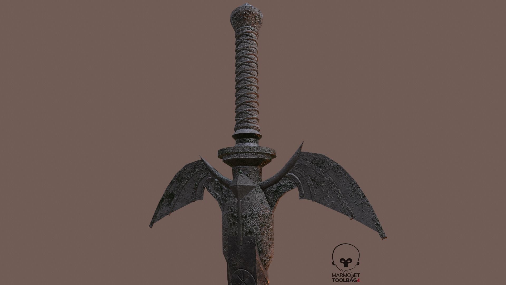  Demon Sword Statue Free low-poly 3D model_10