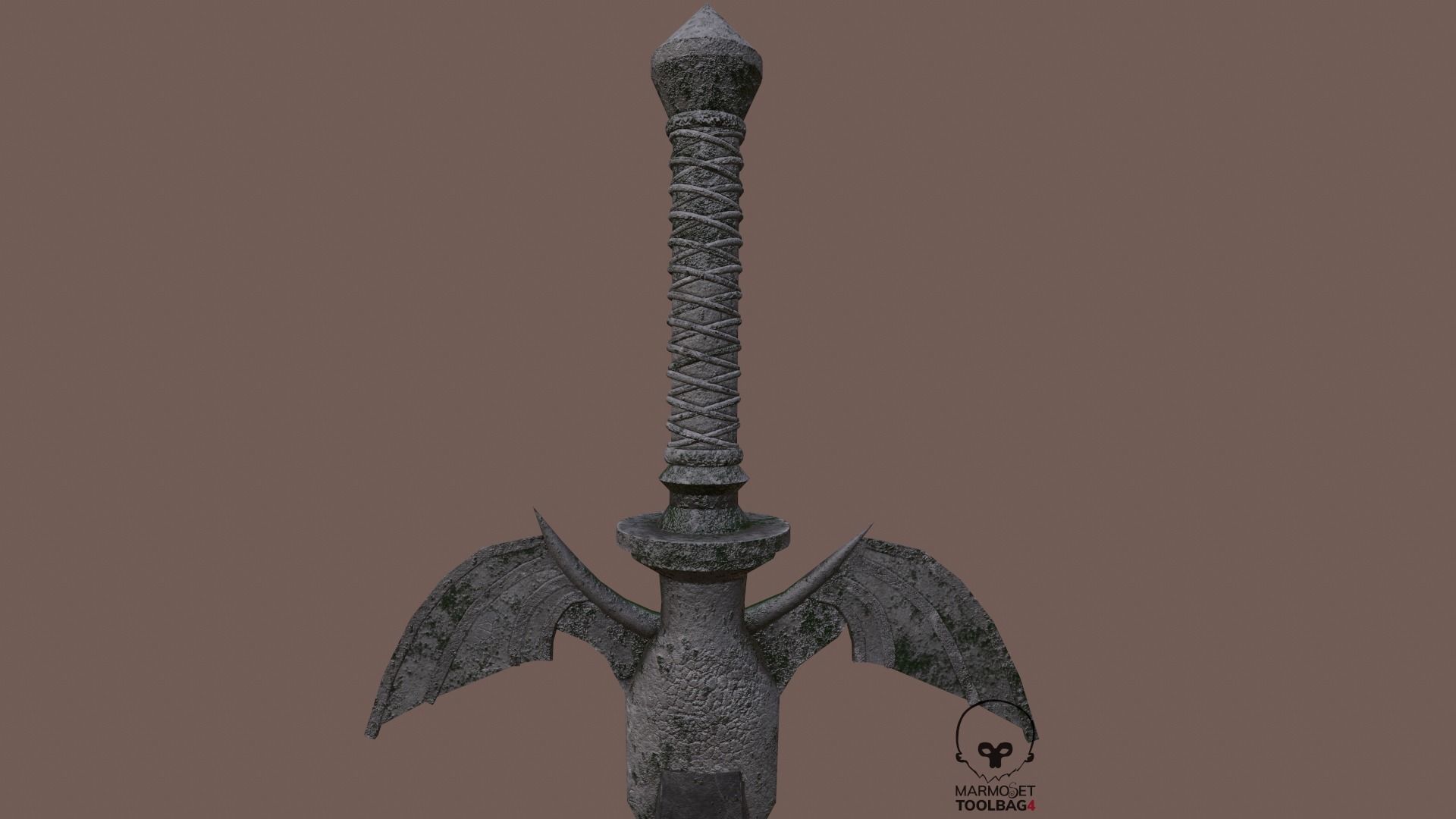  Demon Sword Statue Free low-poly 3D model_9