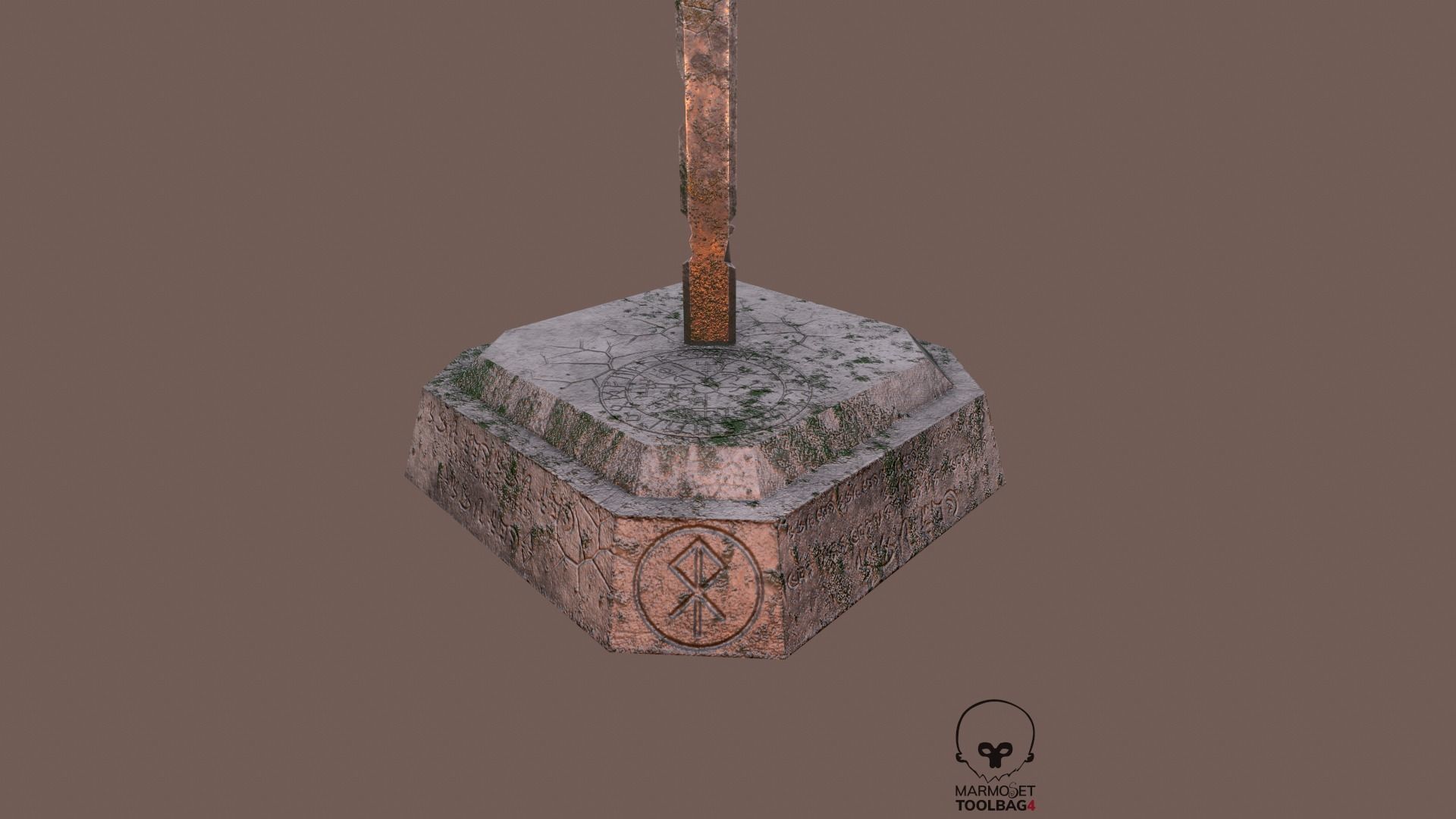  Demon Sword Statue Free low-poly 3D model_11