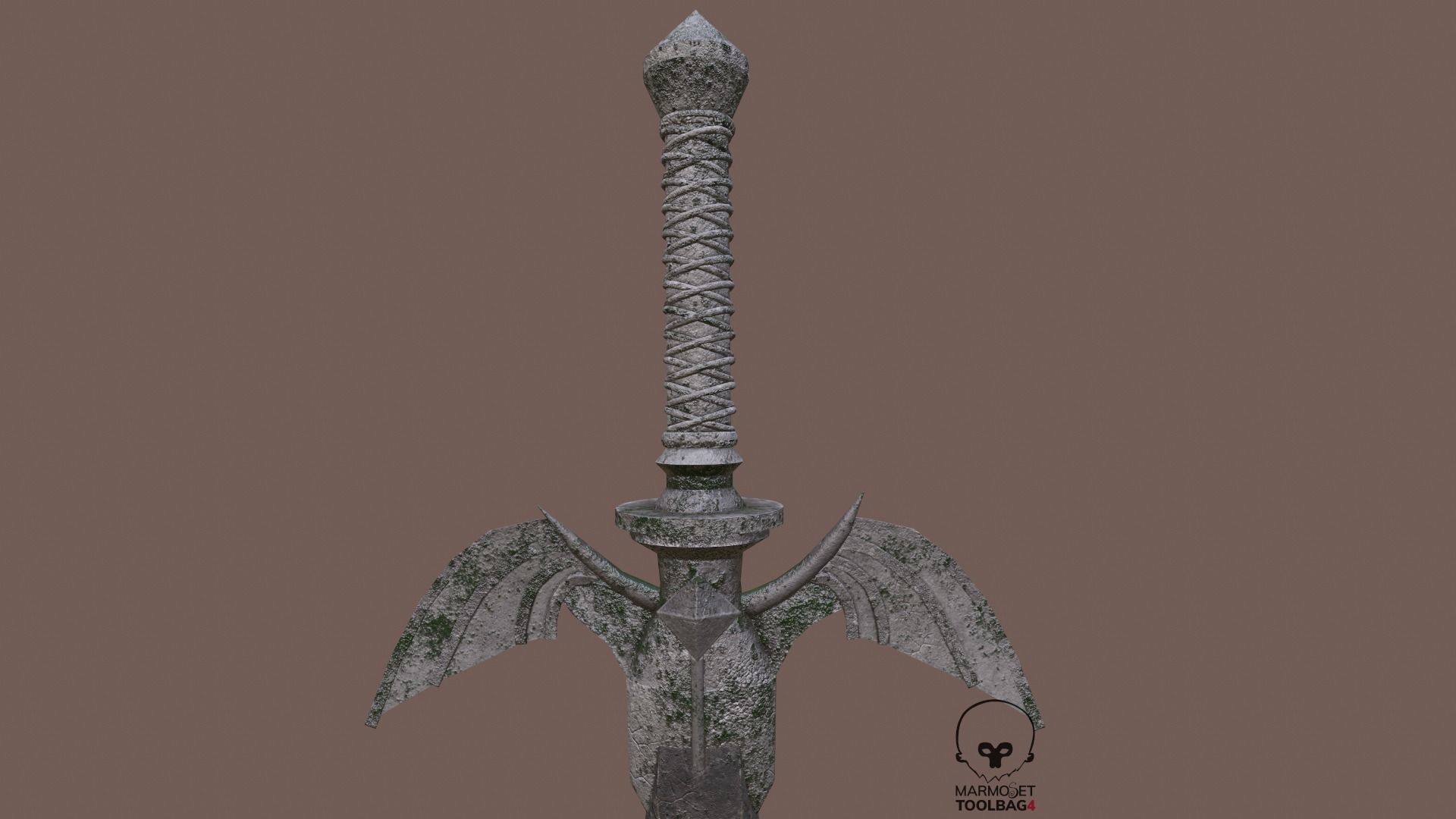  Demon Sword Statue Free low-poly 3D model_8