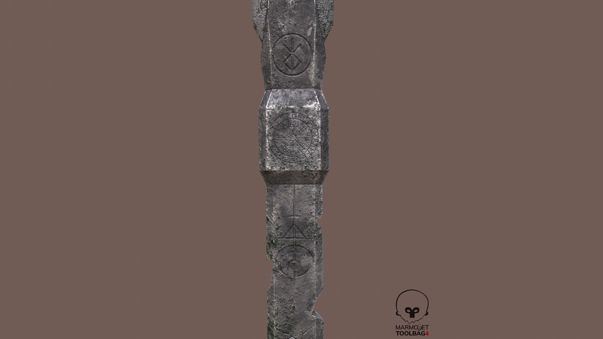  Demon Sword Statue Free low-poly 3D model_4