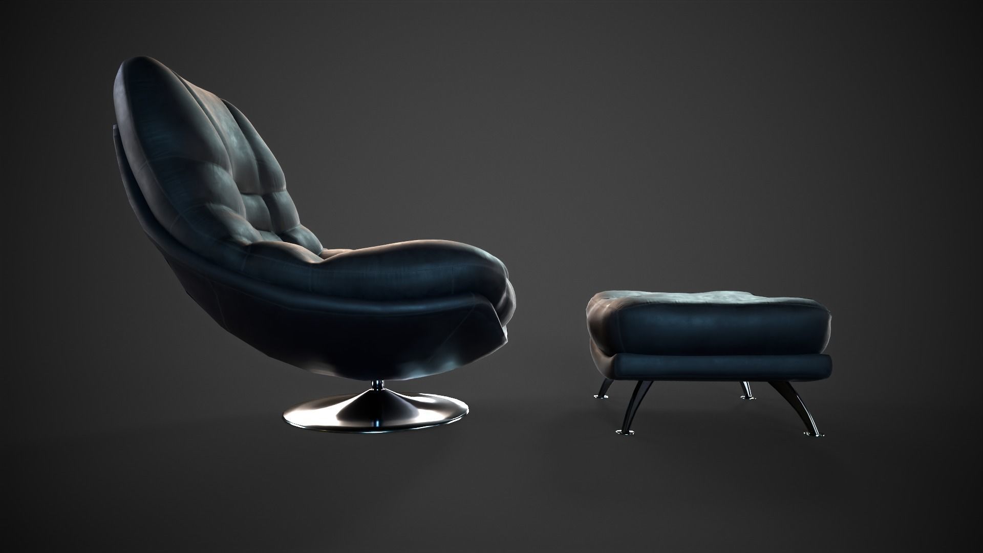 Swivel Chair Low-poly 3D model_1